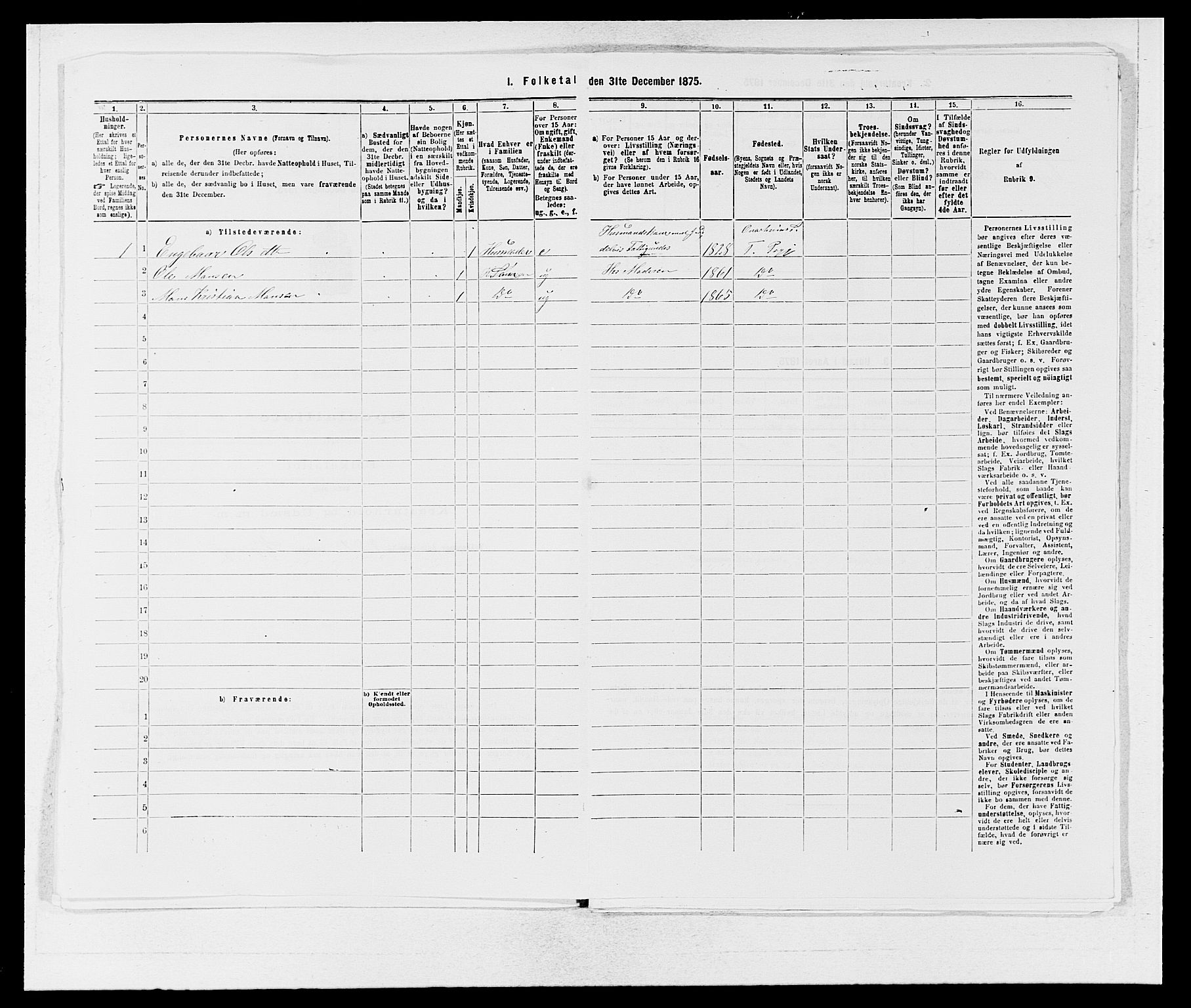 SAB, 1875 census for 1223P Tysnes, 1875, p. 1425