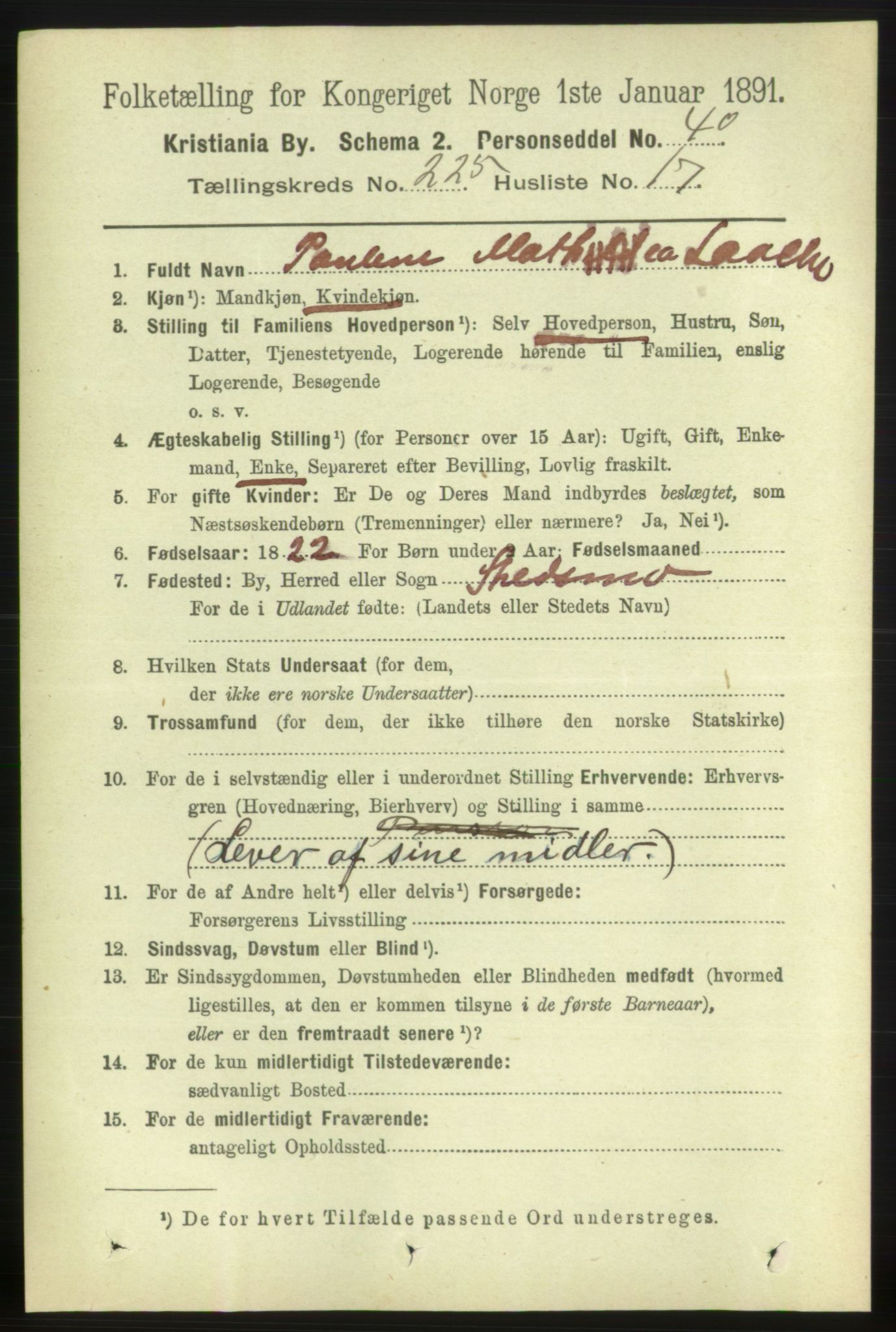 RA, 1891 census for 0301 Kristiania, 1891, p. 136981