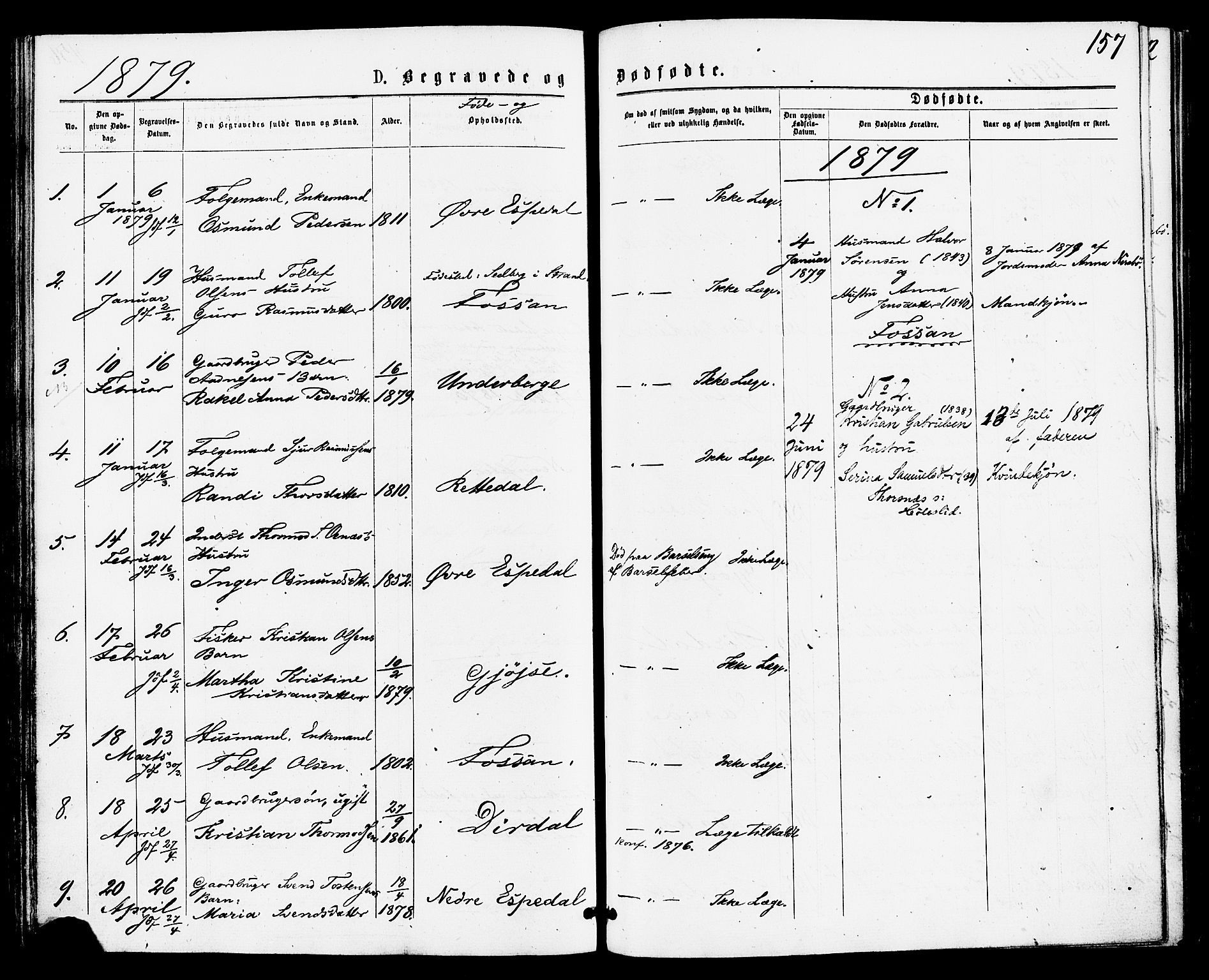 Høgsfjord sokneprestkontor, SAST/A-101624/H/Ha/Haa/L0004: Parish register (official) no. A 4, 1876-1884, p. 157