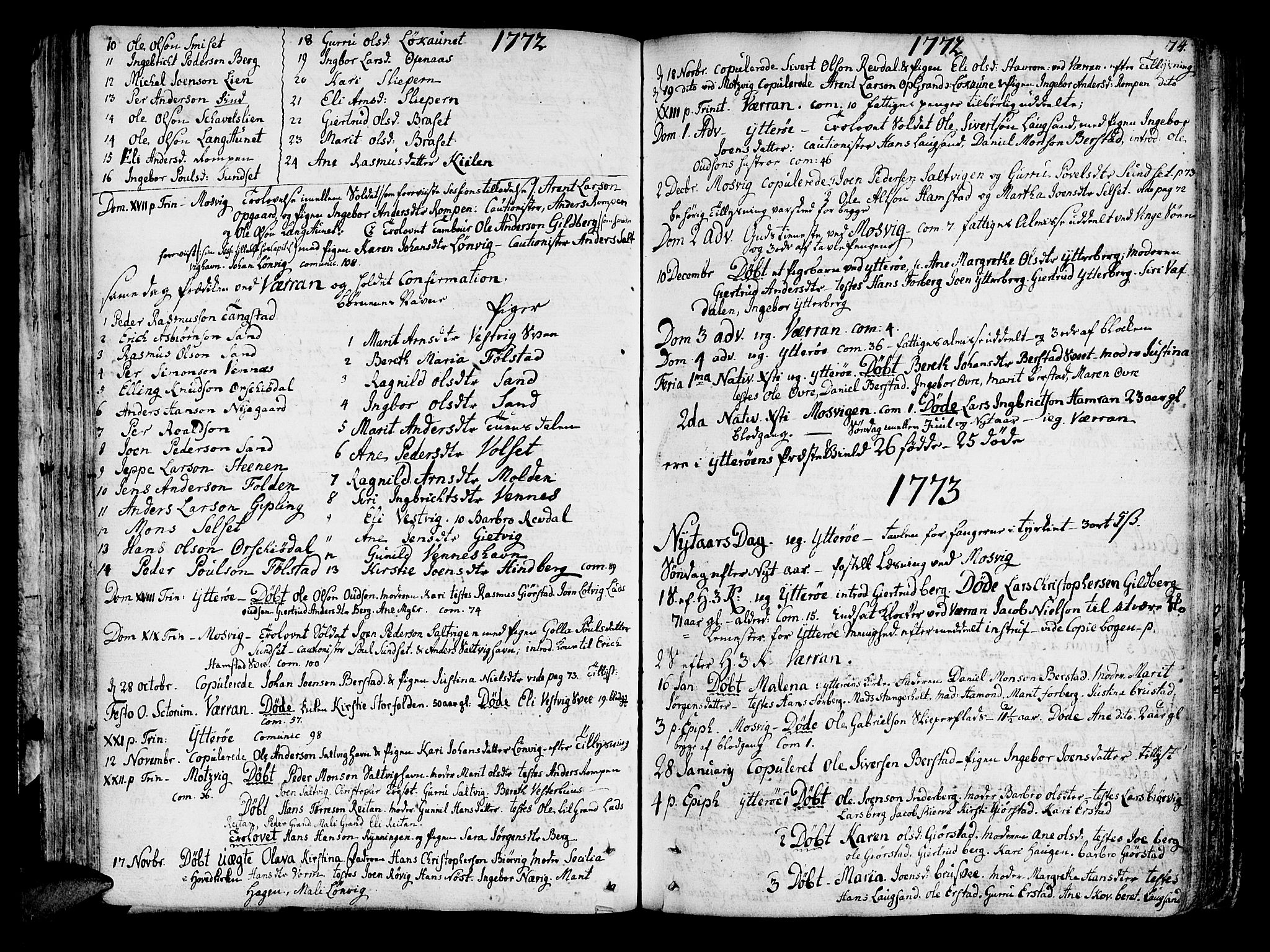 Ministerialprotokoller, klokkerbøker og fødselsregistre - Nord-Trøndelag, SAT/A-1458/722/L0216: Parish register (official) no. 722A03, 1756-1816, p. 74