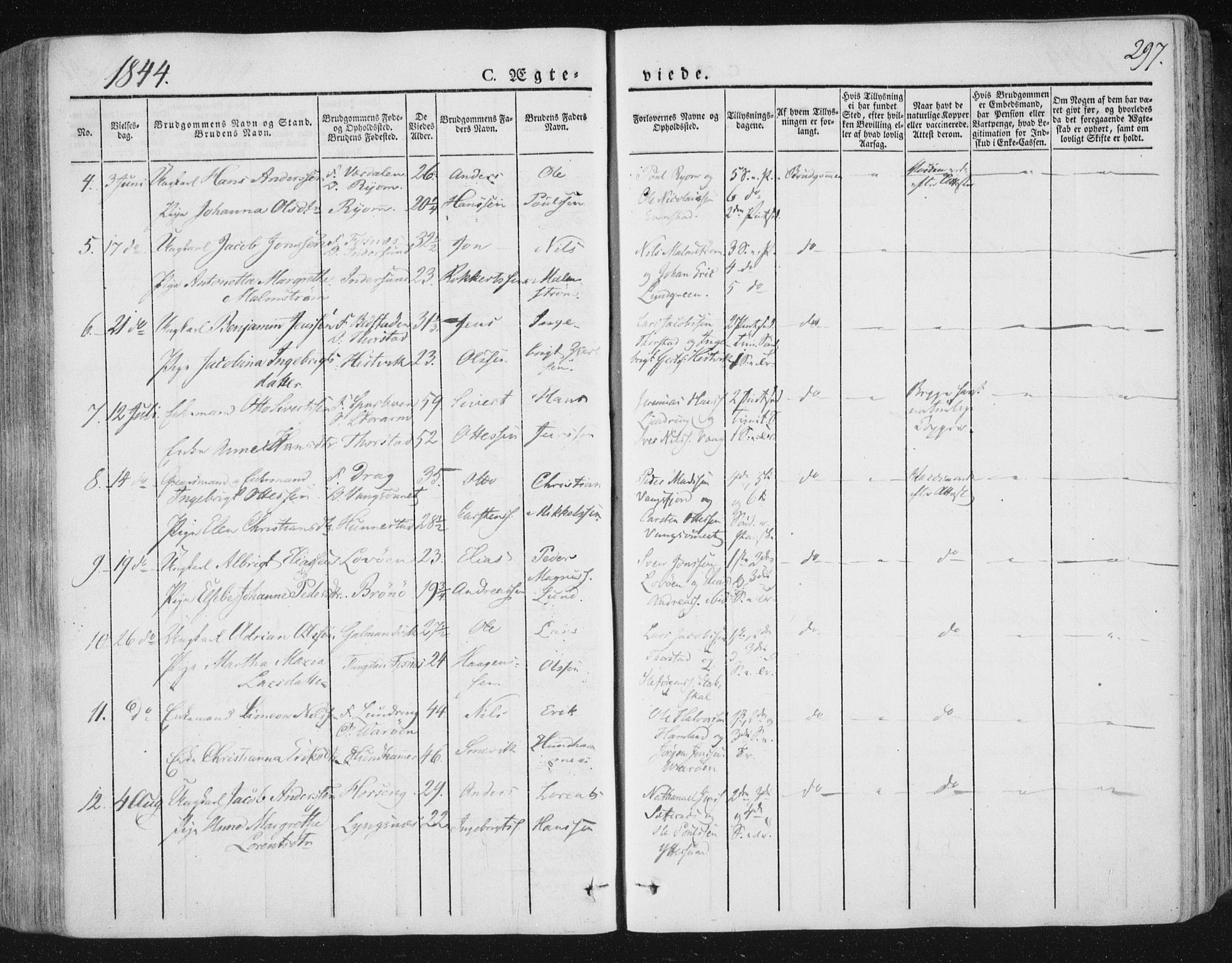 Ministerialprotokoller, klokkerbøker og fødselsregistre - Nord-Trøndelag, SAT/A-1458/784/L0669: Parish register (official) no. 784A04, 1829-1859, p. 297