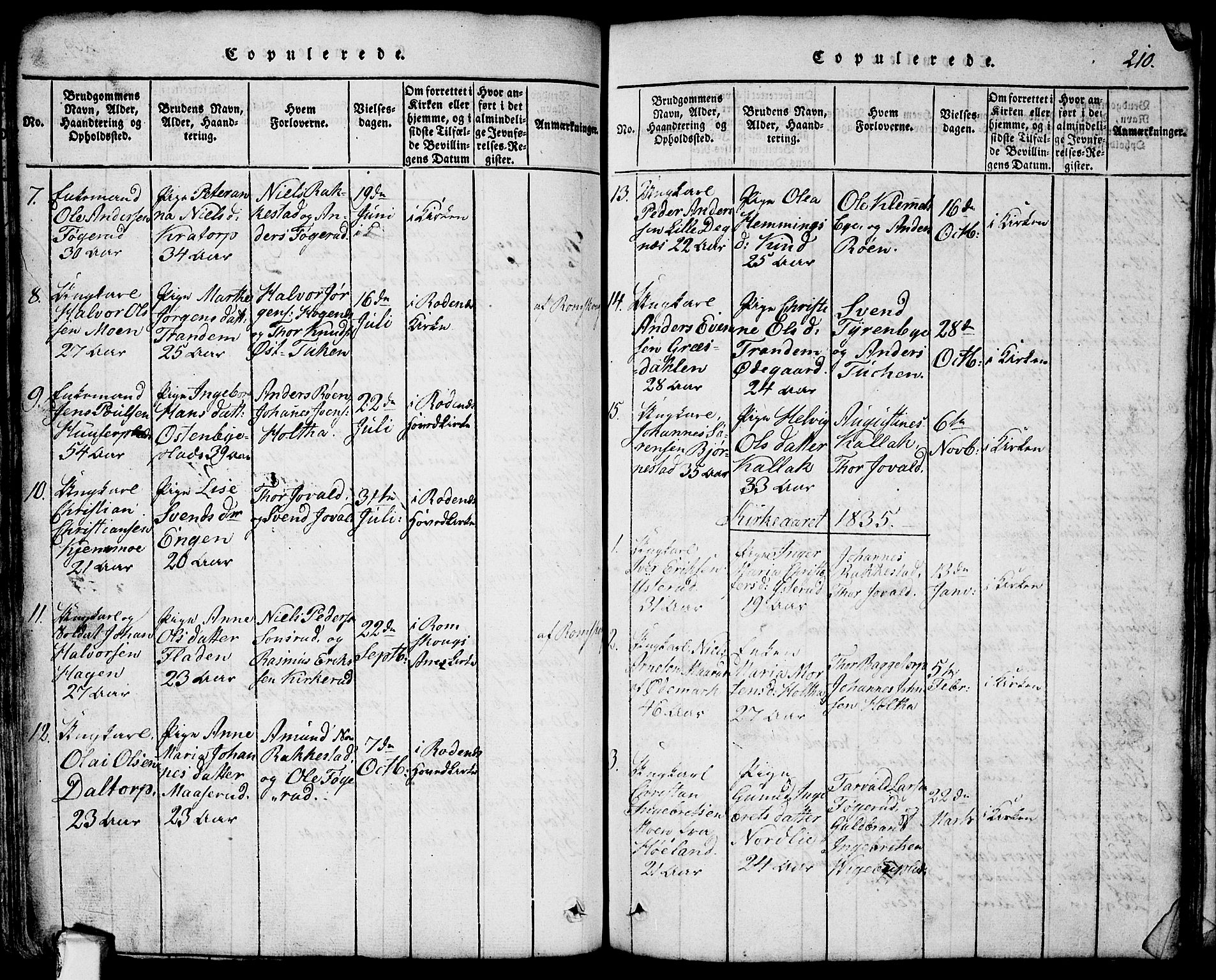 Rødenes prestekontor Kirkebøker, AV/SAO-A-2005/G/Ga/L0001: Parish register (copy) no.  I 1, 1814-1841, p. 210