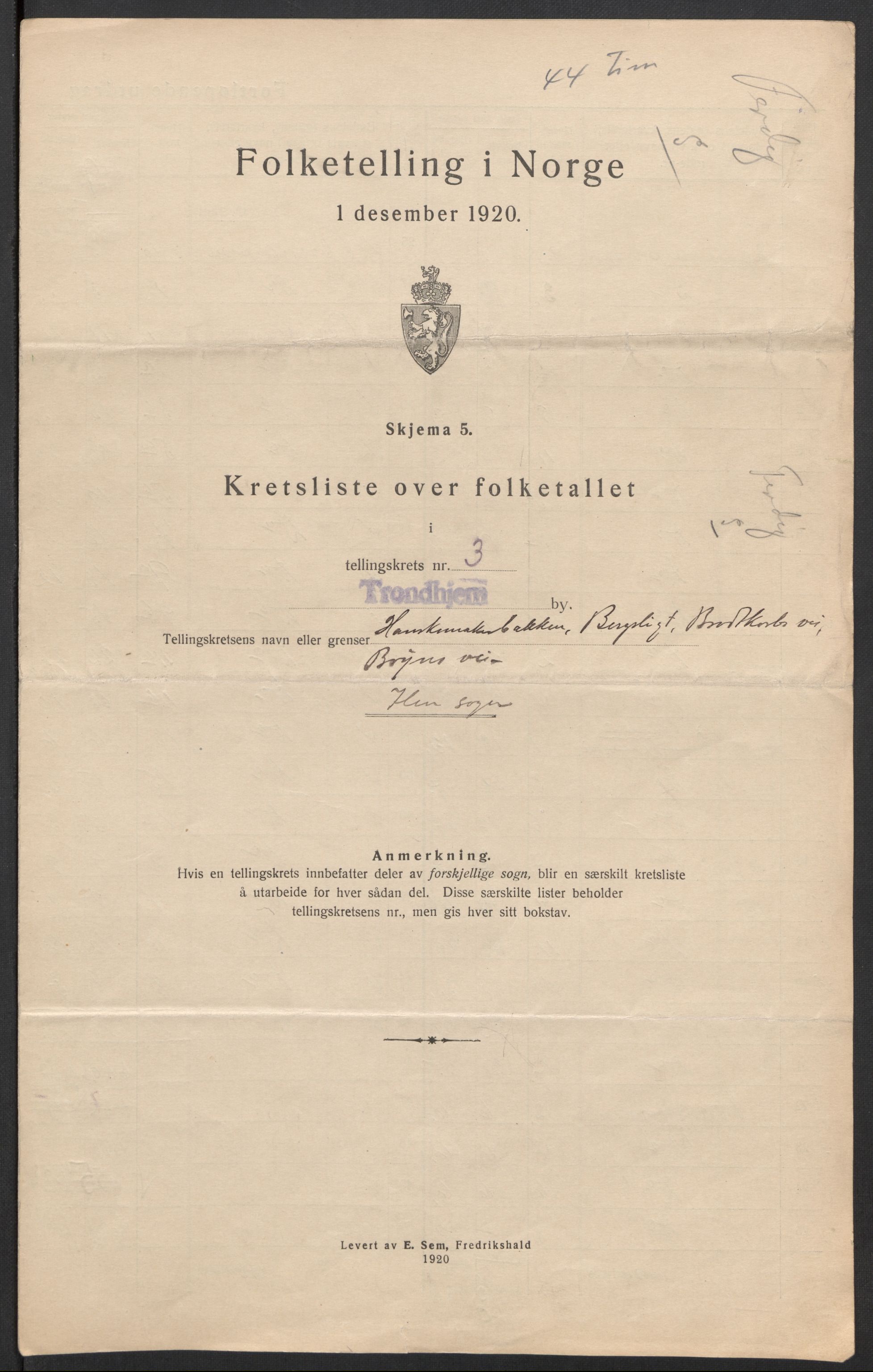 SAT, 1920 census for Trondheim, 1920, p. 17