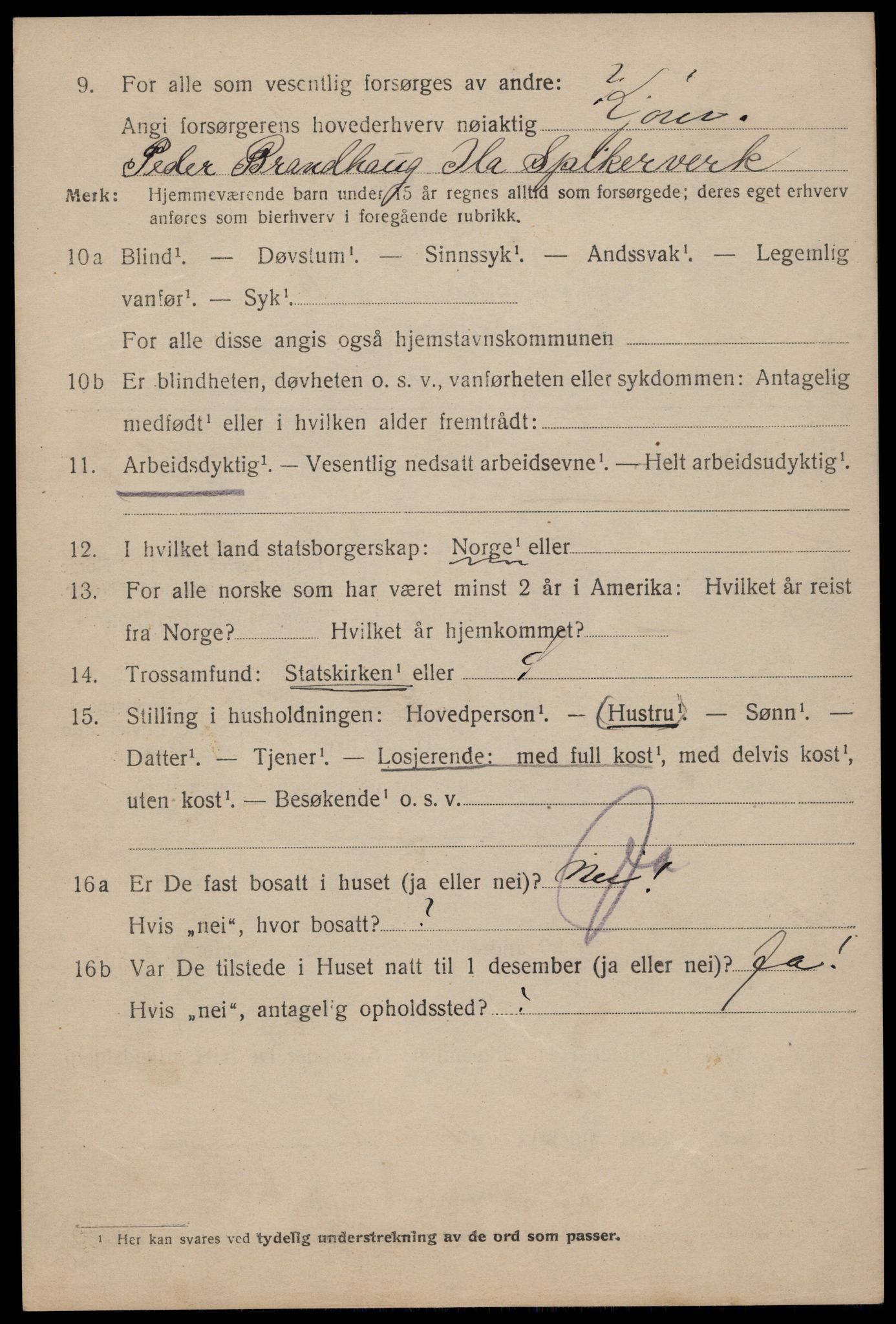 SAT, 1920 census for Trondheim, 1920, p. 101869