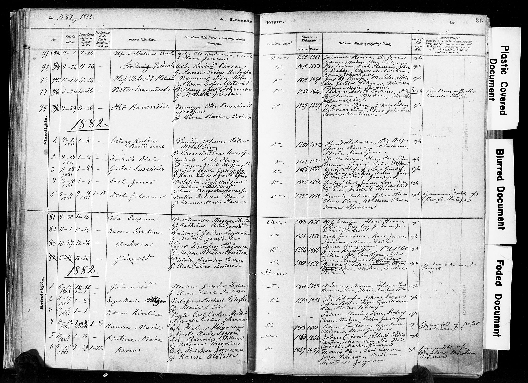 Skien kirkebøker, SAKO/A-302/F/Fa/L0009: Parish register (official) no. 9, 1878-1890, p. 36