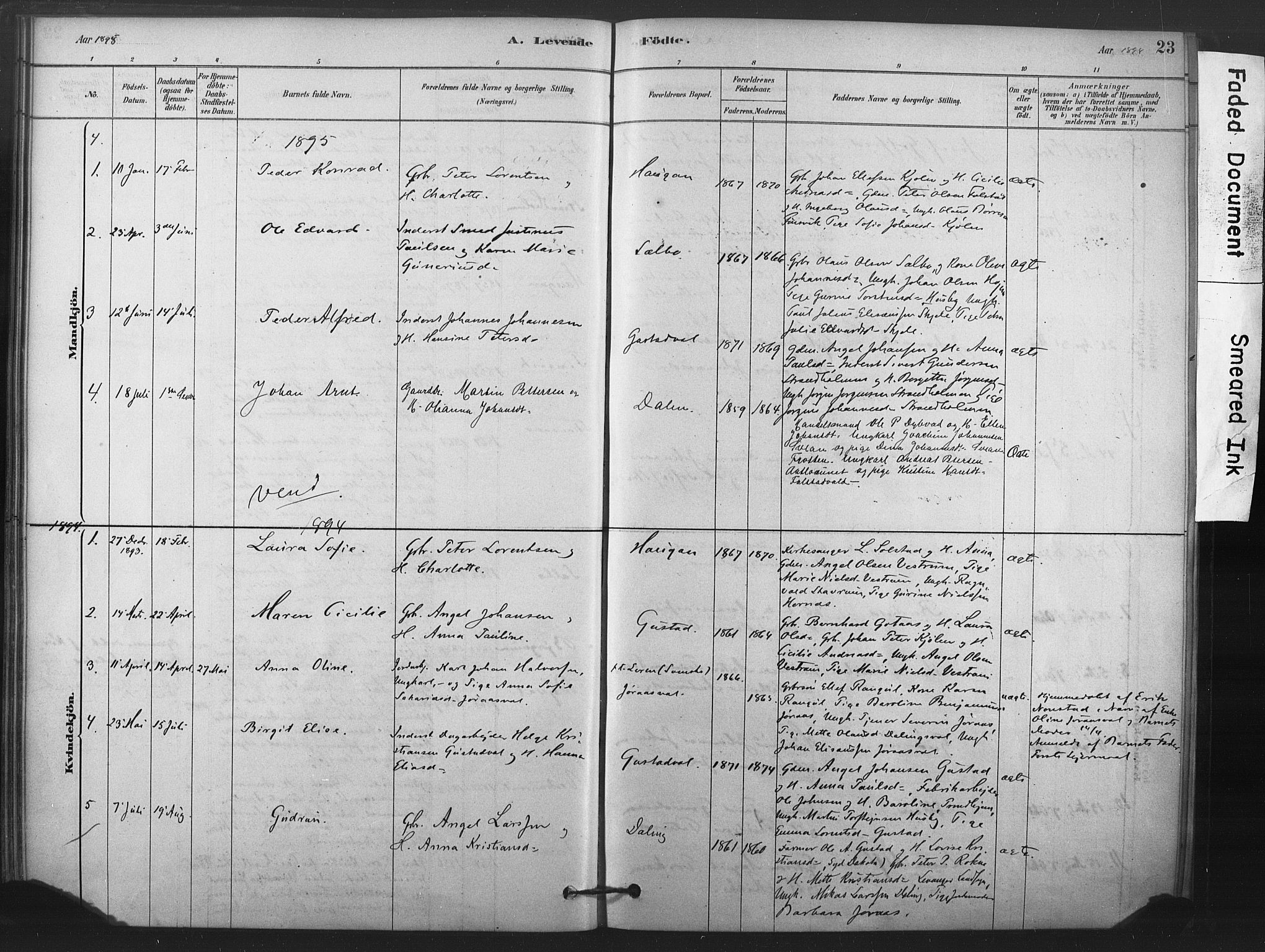 Ministerialprotokoller, klokkerbøker og fødselsregistre - Nord-Trøndelag, SAT/A-1458/719/L0178: Parish register (official) no. 719A01, 1878-1900, p. 23