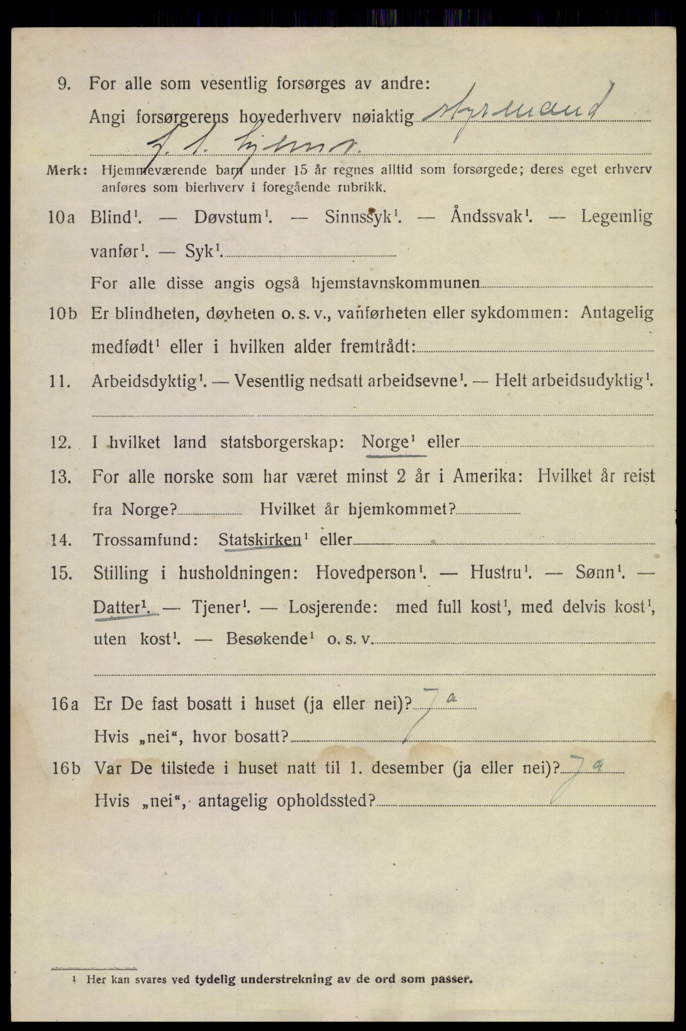 SAKO, 1920 census for Sandeherred, 1920, p. 19653
