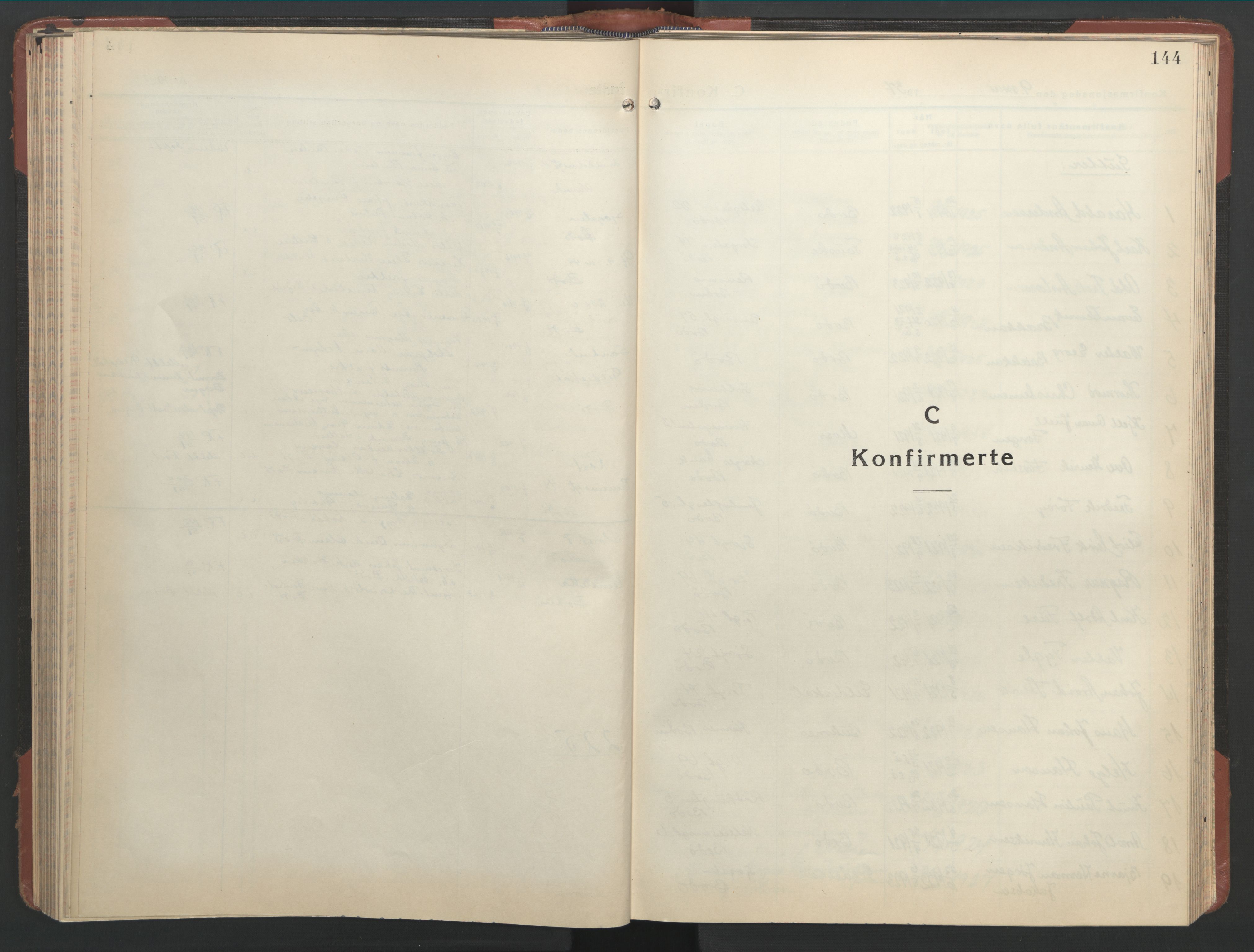 Ministerialprotokoller, klokkerbøker og fødselsregistre - Nordland, SAT/A-1459/801/L0039: Parish register (copy) no. 801C14, 1937-1951, p. 144