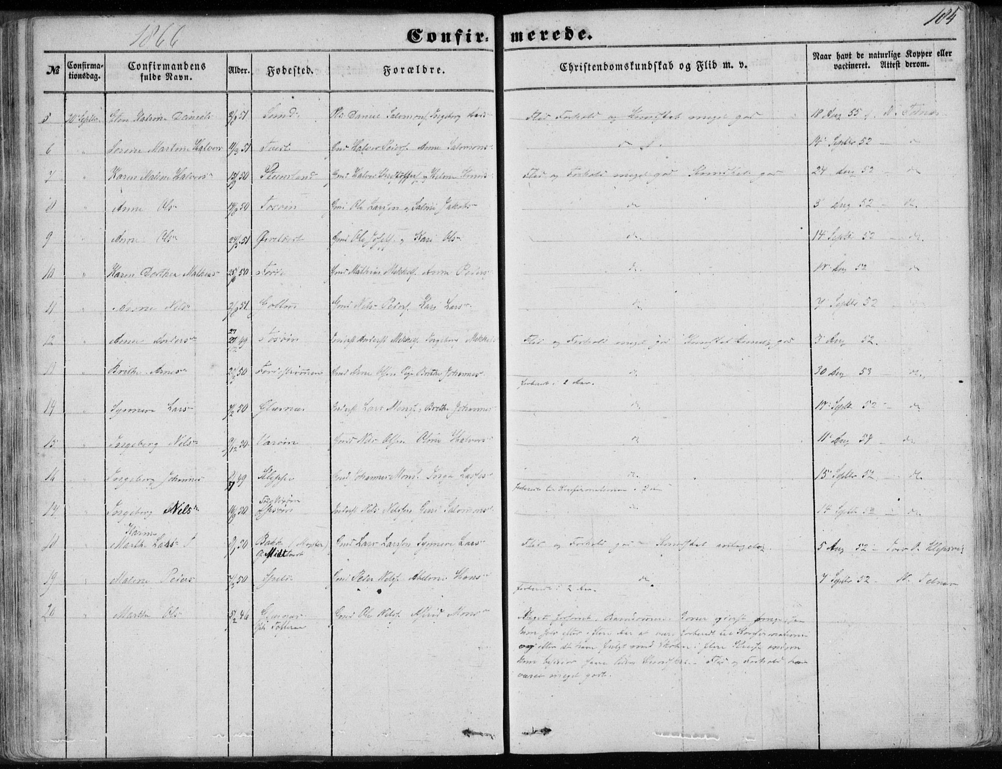 Sund sokneprestembete, SAB/A-99930: Parish register (official) no. A 14, 1850-1866, p. 184