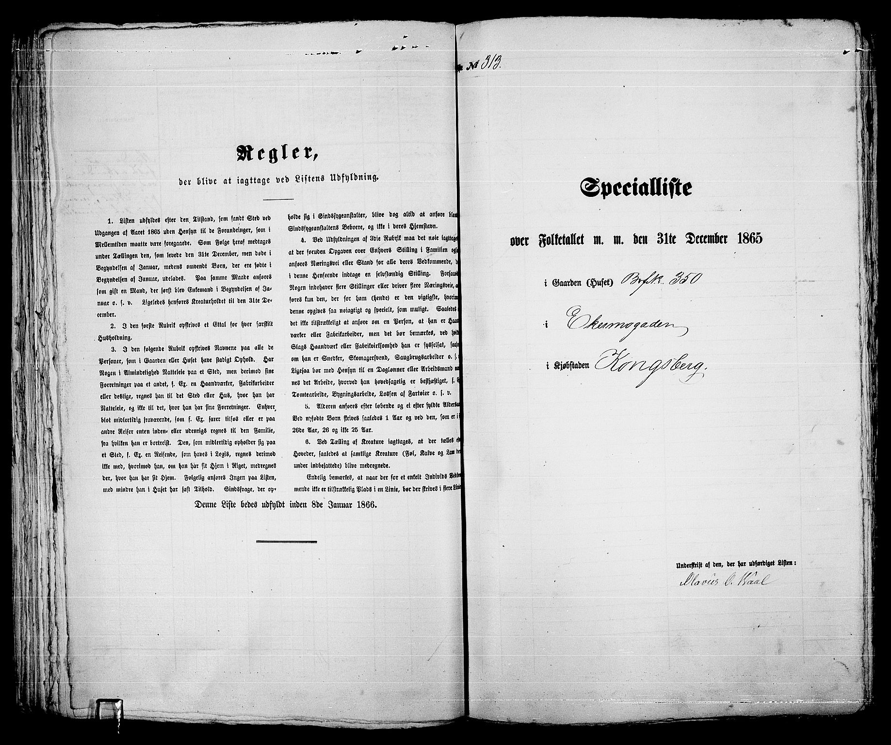 RA, 1865 census for Kongsberg/Kongsberg, 1865, p. 645