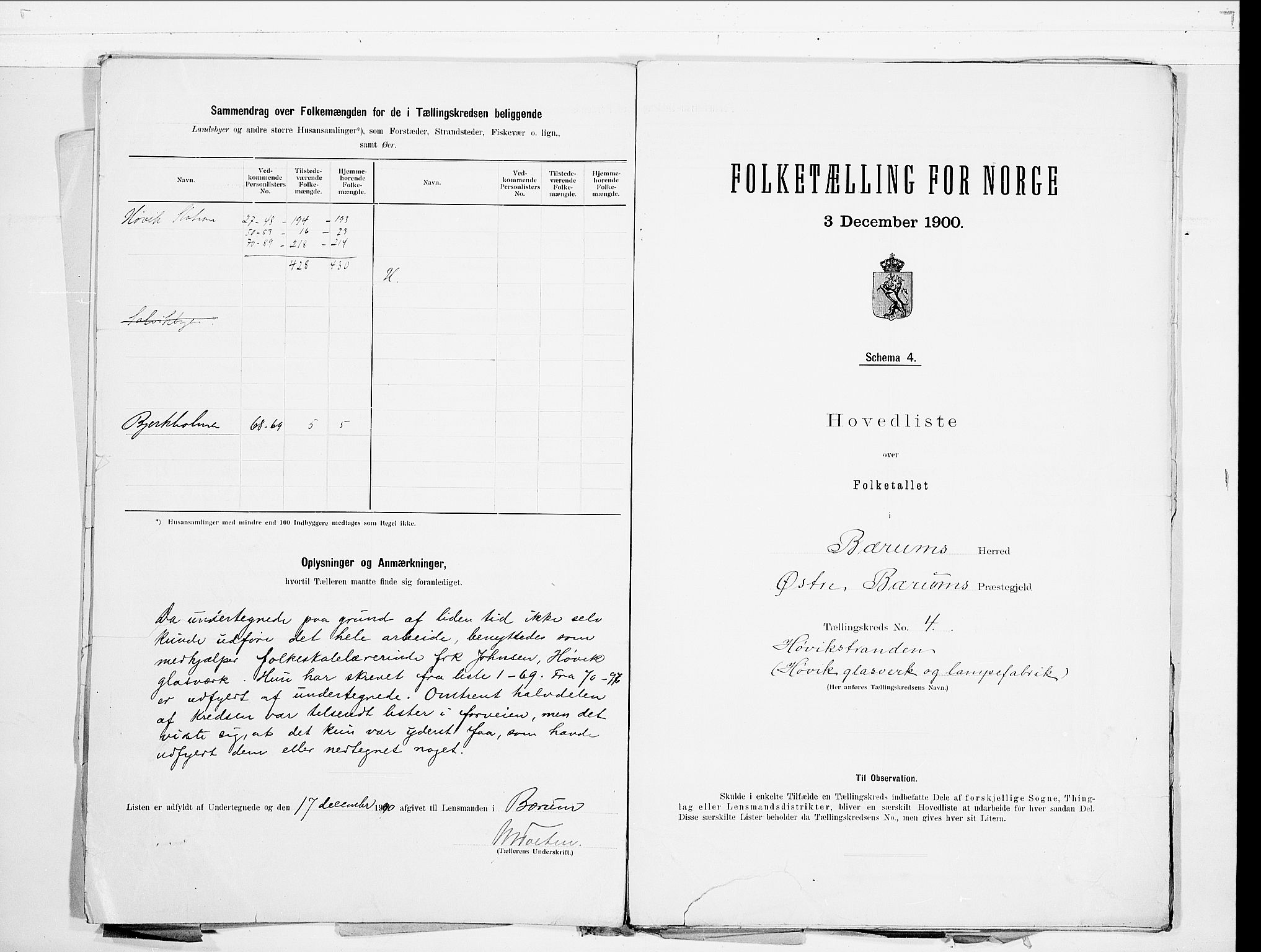 SAO, 1900 census for Bærum, 1900, p. 10