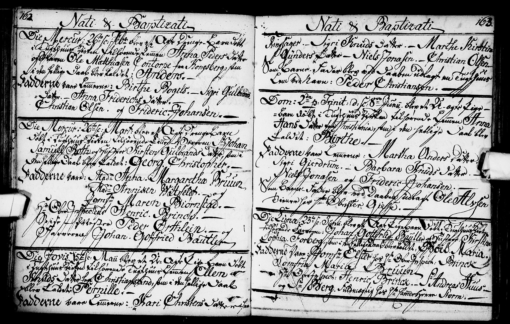 Kristiania tukthusprest Kirkebøker, SAO/A-10881/F/Fa/L0001: Parish register (official) no. 1, 1758-1828, p. 162-163