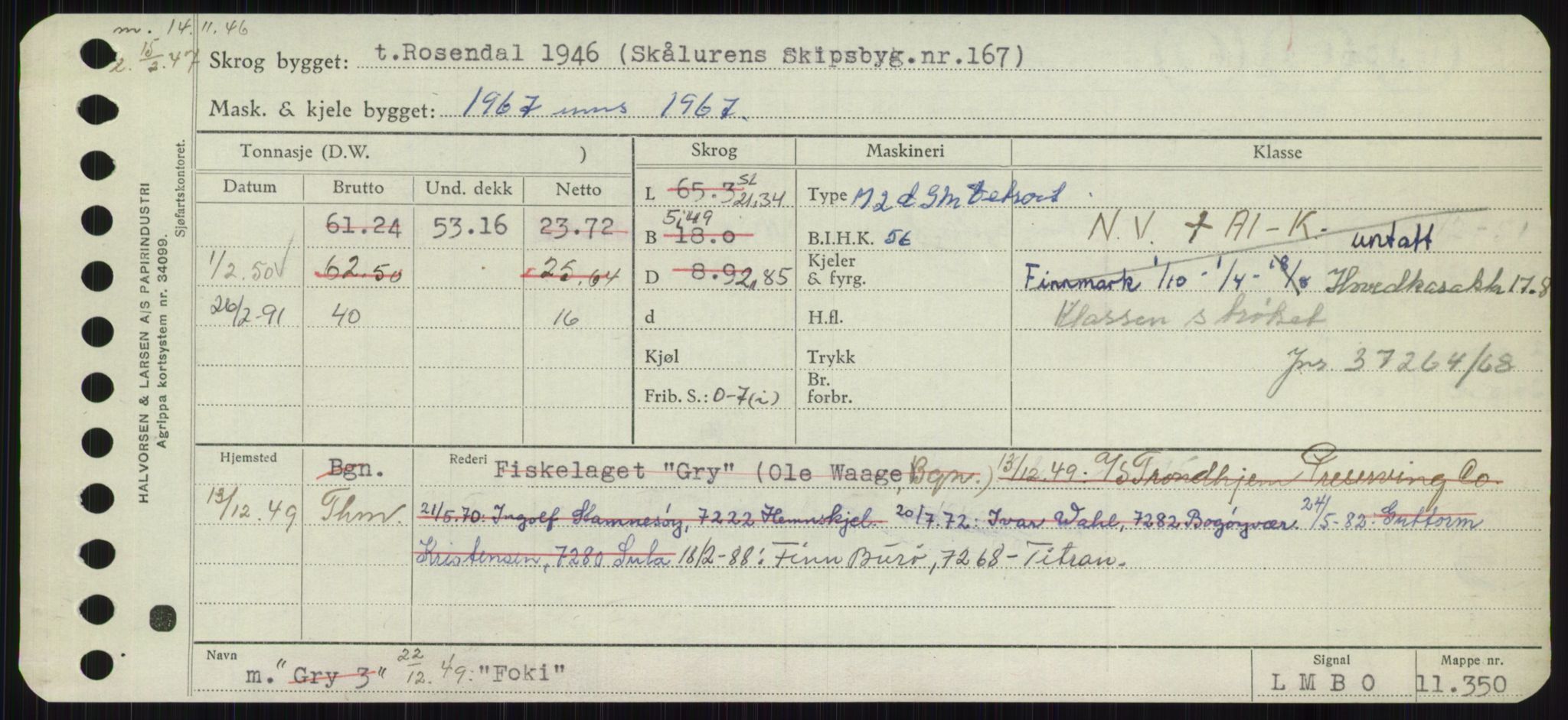 Sjøfartsdirektoratet med forløpere, Skipsmålingen, RA/S-1627/H/Ha/L0002/0001: Fartøy, Eik-Hill / Fartøy, Eik-F, p. 655