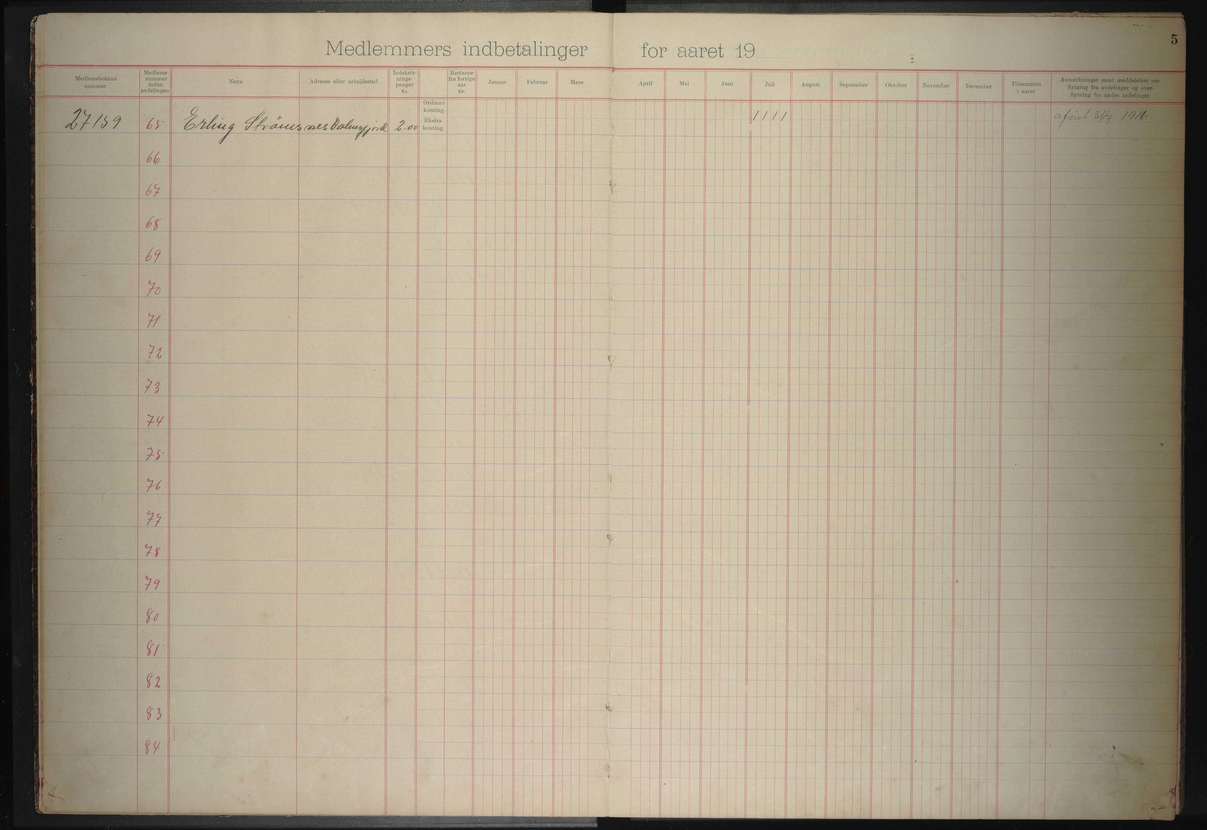 Sandnes arbeiderforening avd. 221 av Norsk Arbeidsmandsforbund, AIN/A23-115/P/Pa/L0002: Medlemsprotokoll, 1916-1920