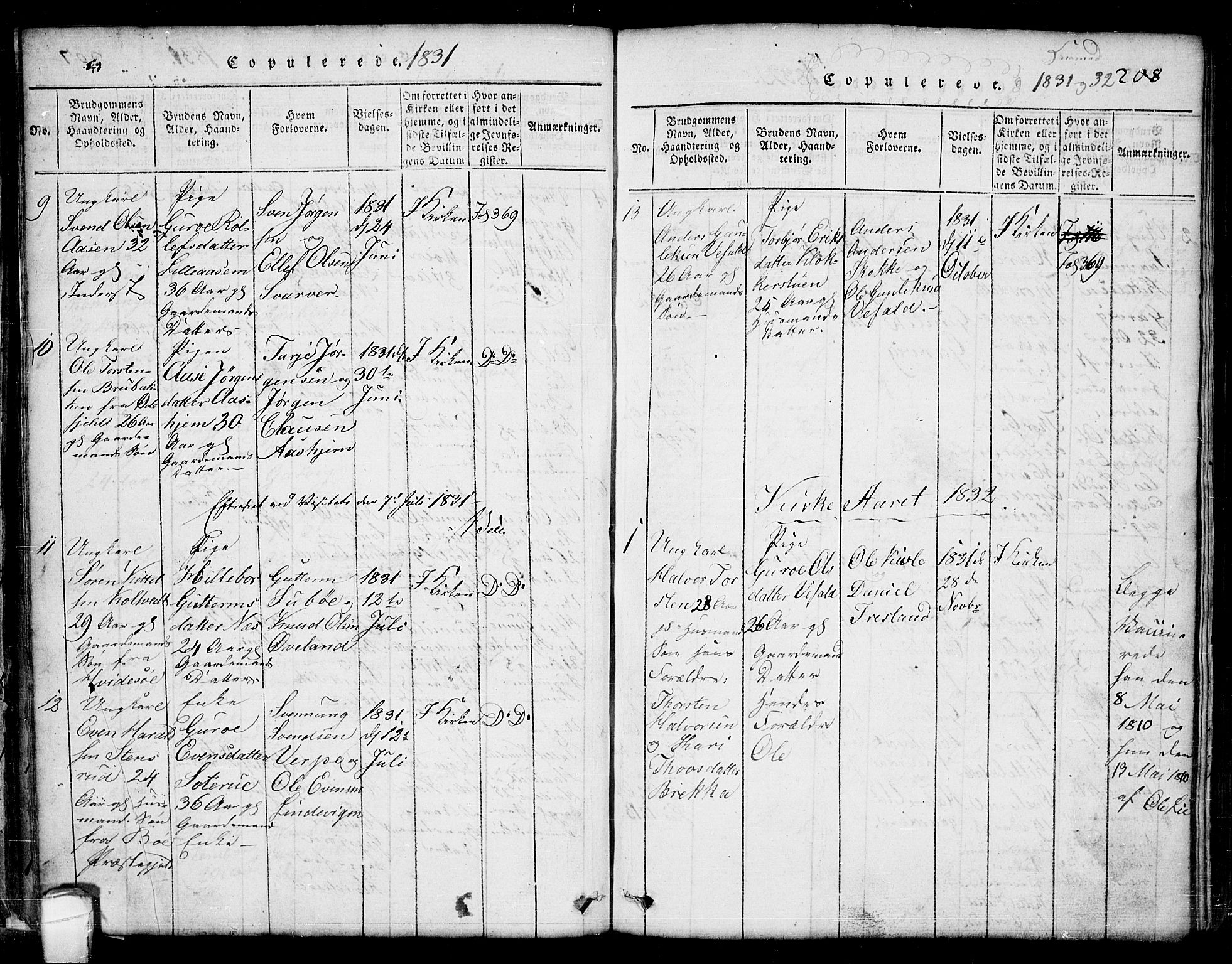Seljord kirkebøker, SAKO/A-20/G/Ga/L0001: Parish register (copy) no. I 1, 1815-1854, p. 208