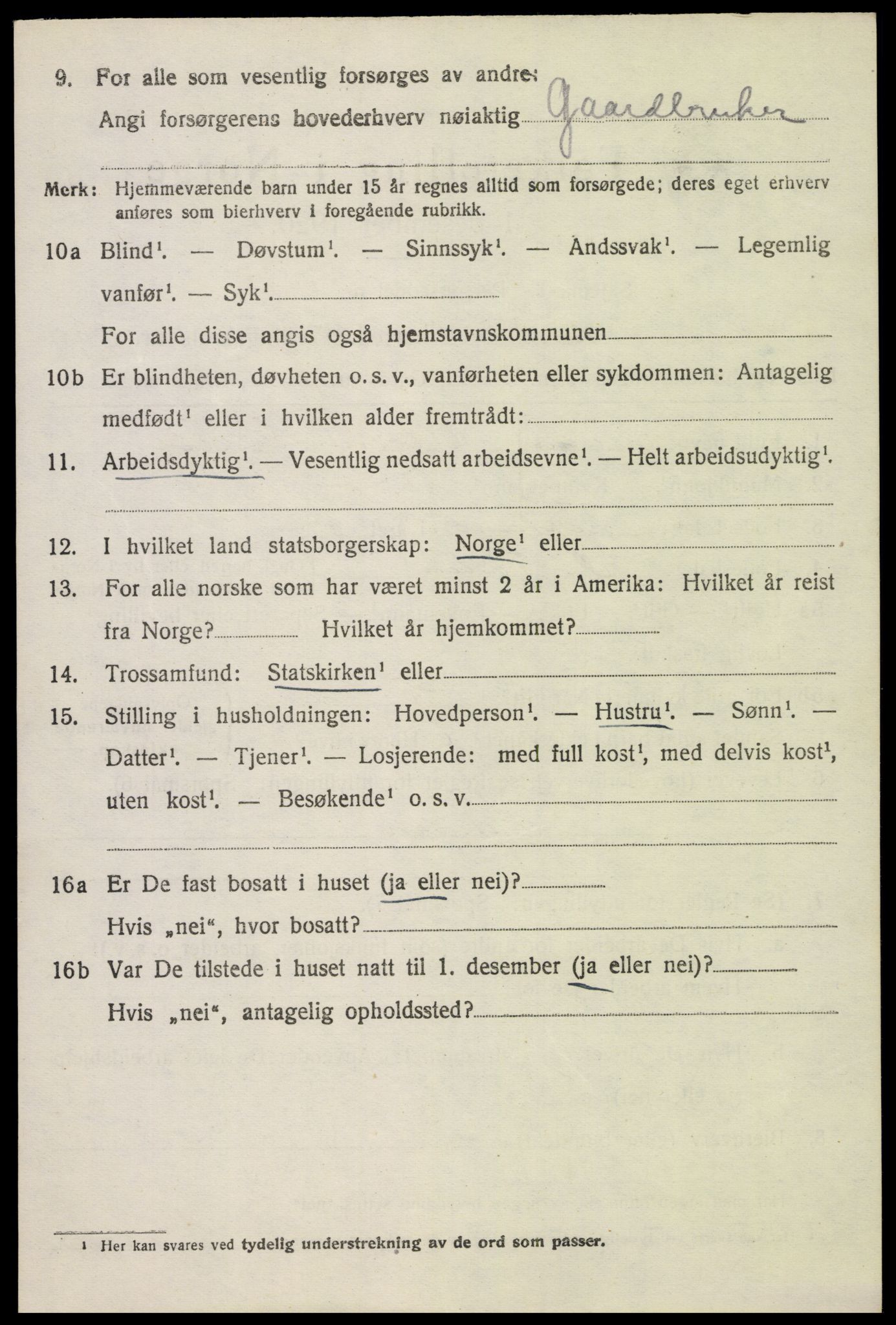 SAH, 1920 census for Østre Toten, 1920, p. 14987