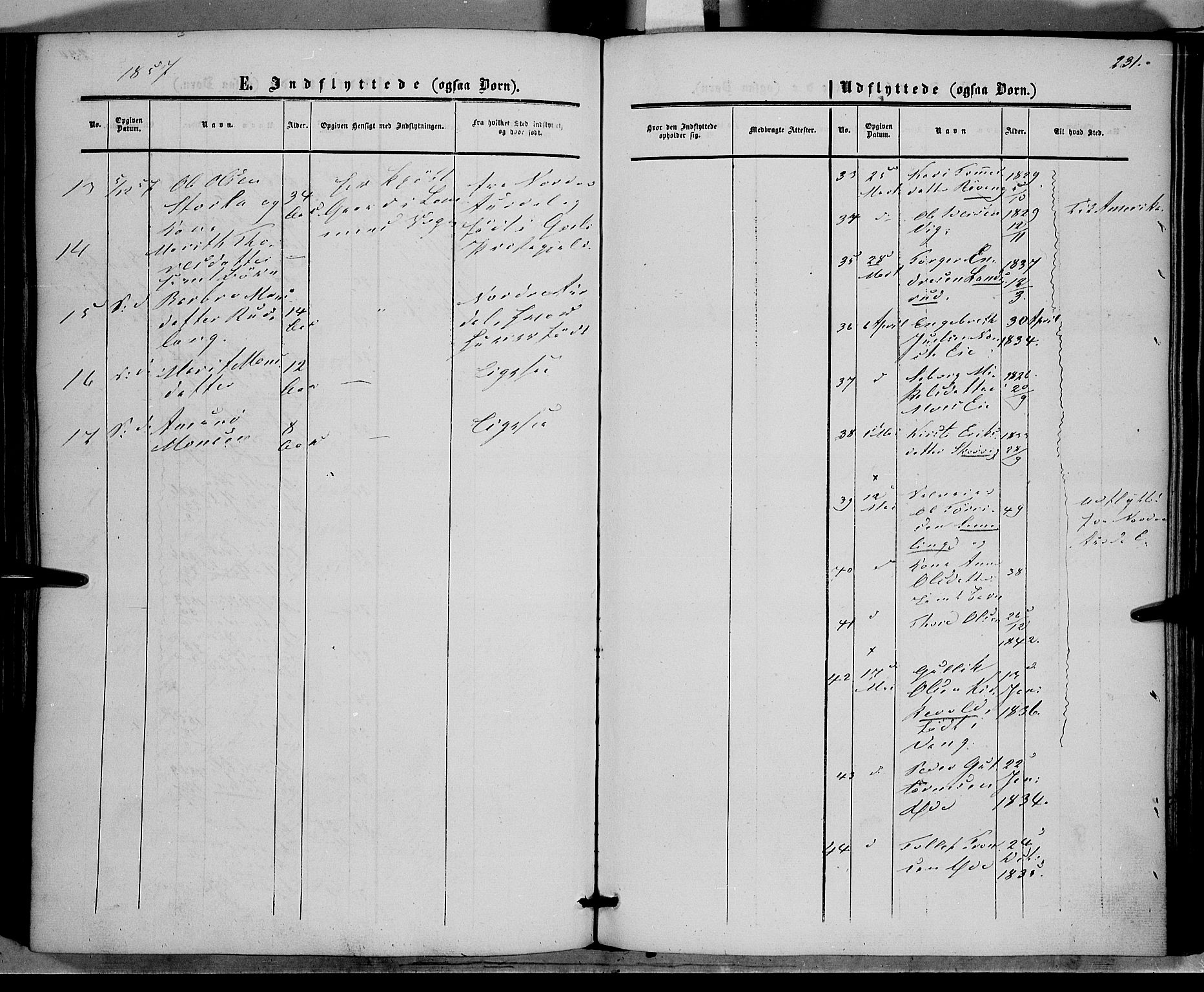 Vestre Slidre prestekontor, SAH/PREST-136/H/Ha/Haa/L0002: Parish register (official) no. 2, 1856-1864, p. 231