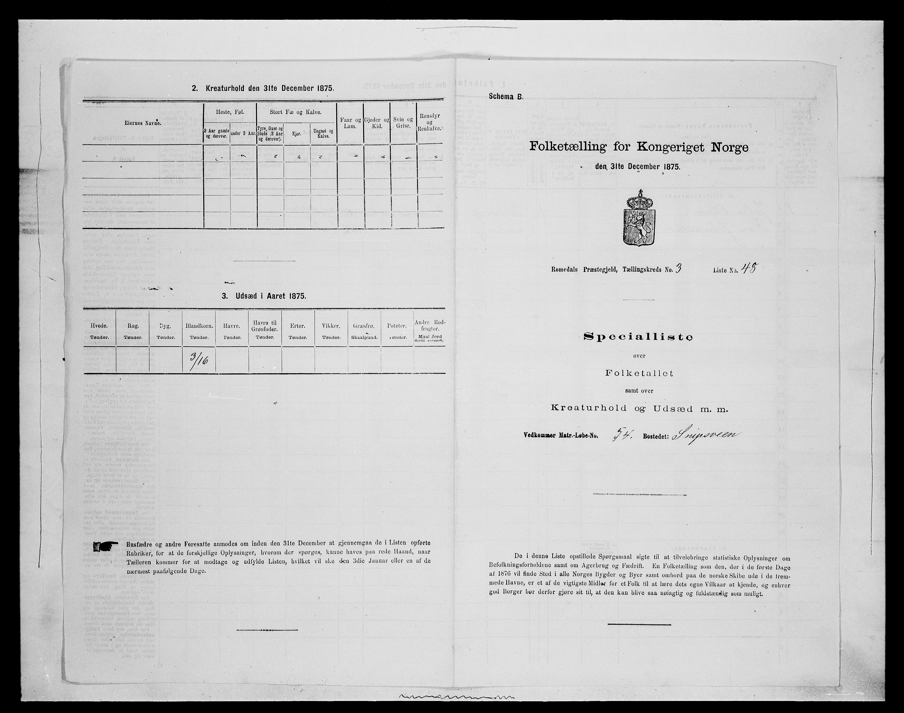 SAH, 1875 census for 0416P Romedal, 1875, p. 544