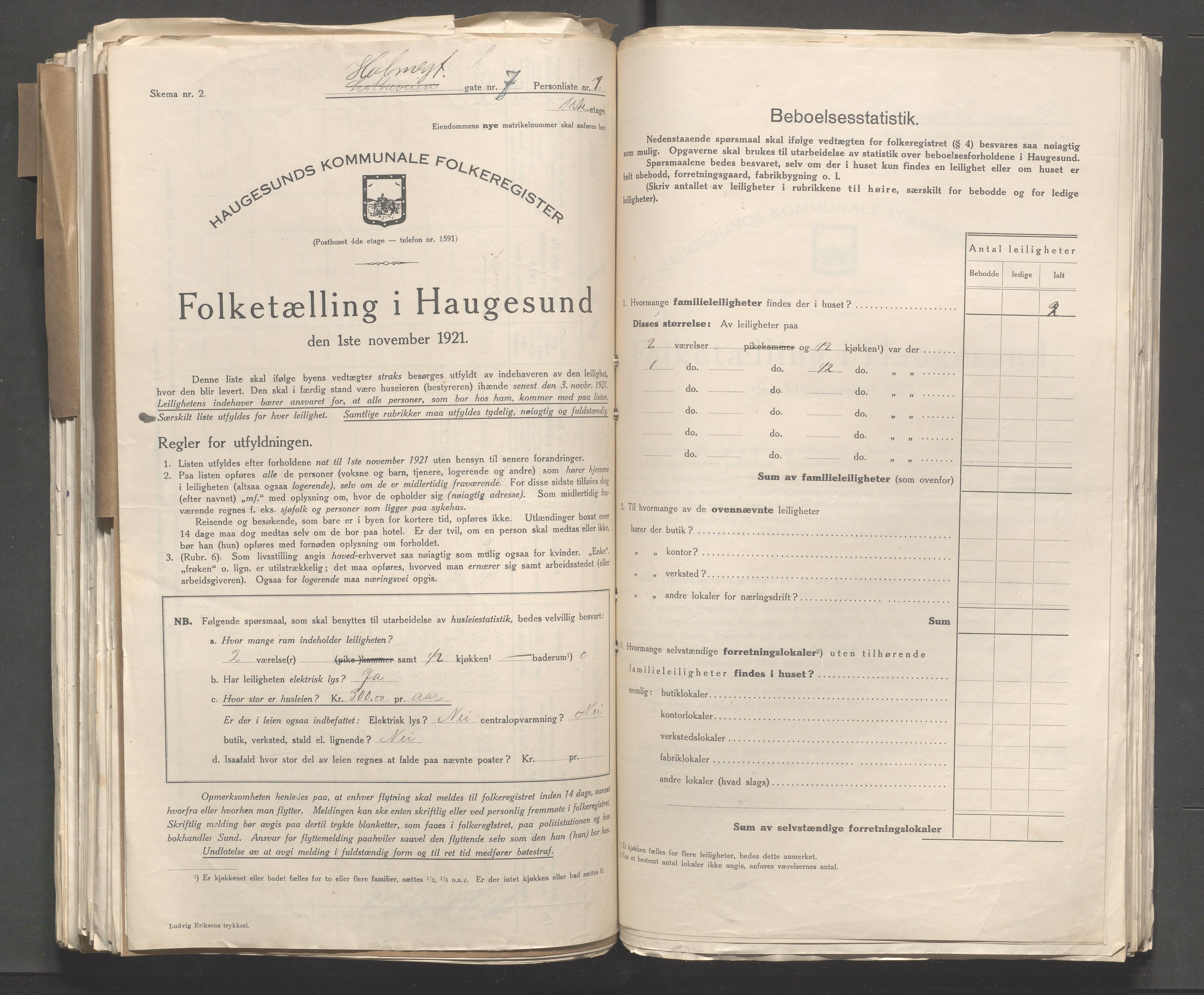 IKAR, Local census 1.11.1921 for Haugesund, 1921, p. 6123