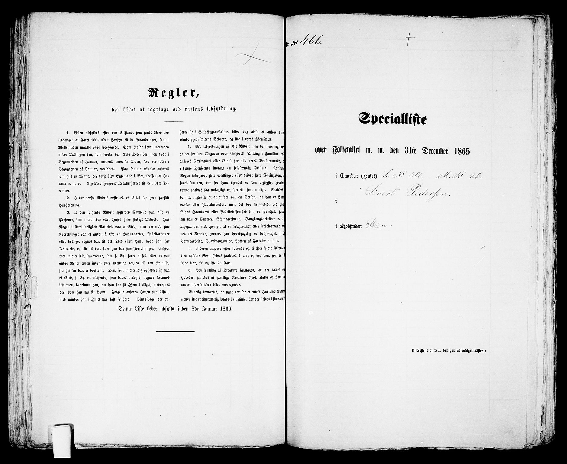 RA, 1865 census for Skien, 1865, p. 957