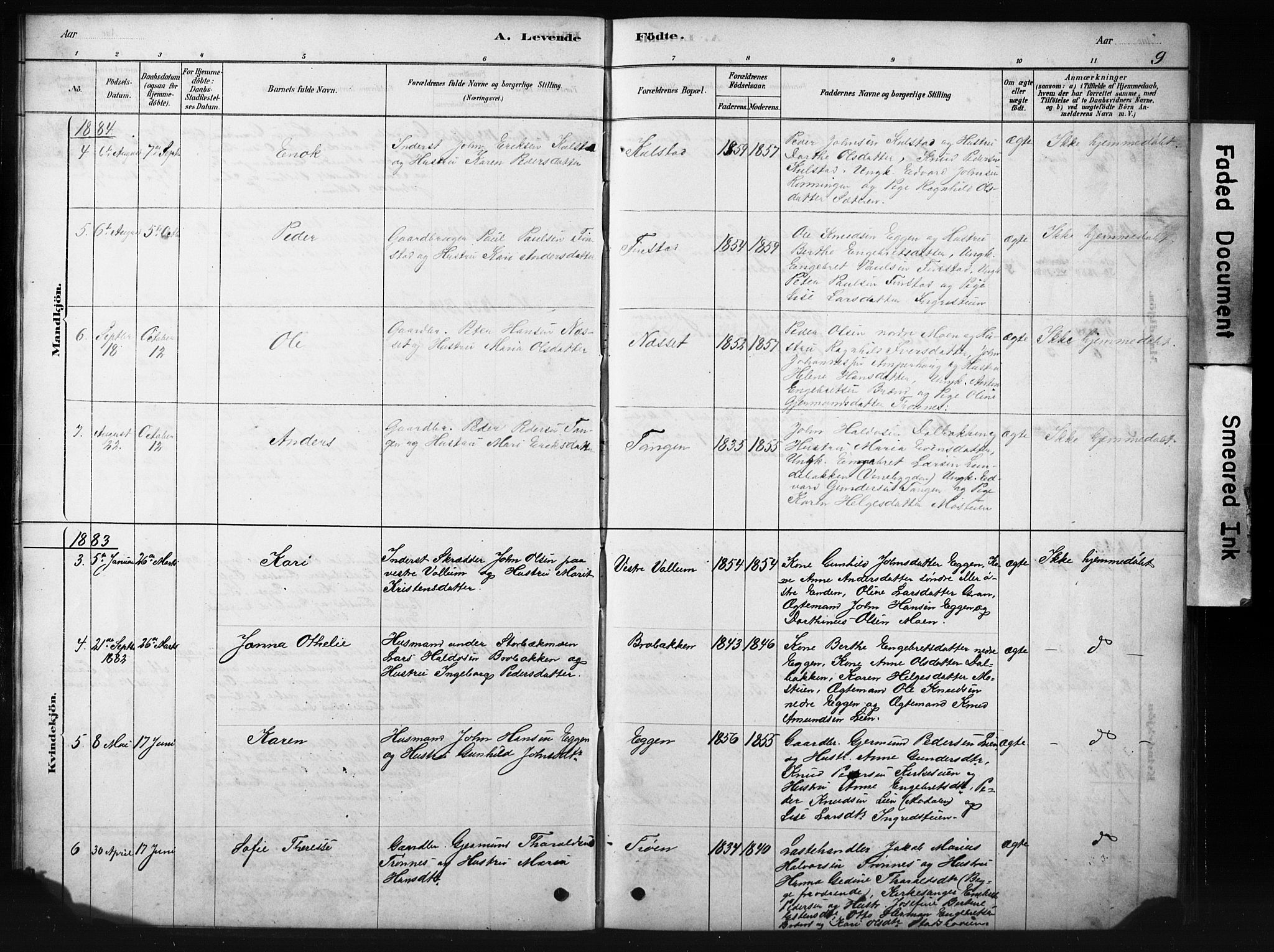 Sollia prestekontor, SAH/PREST-050/H/Ha/Hab/L0002: Parish register (copy) no. 2, 1880-1933, p. 9