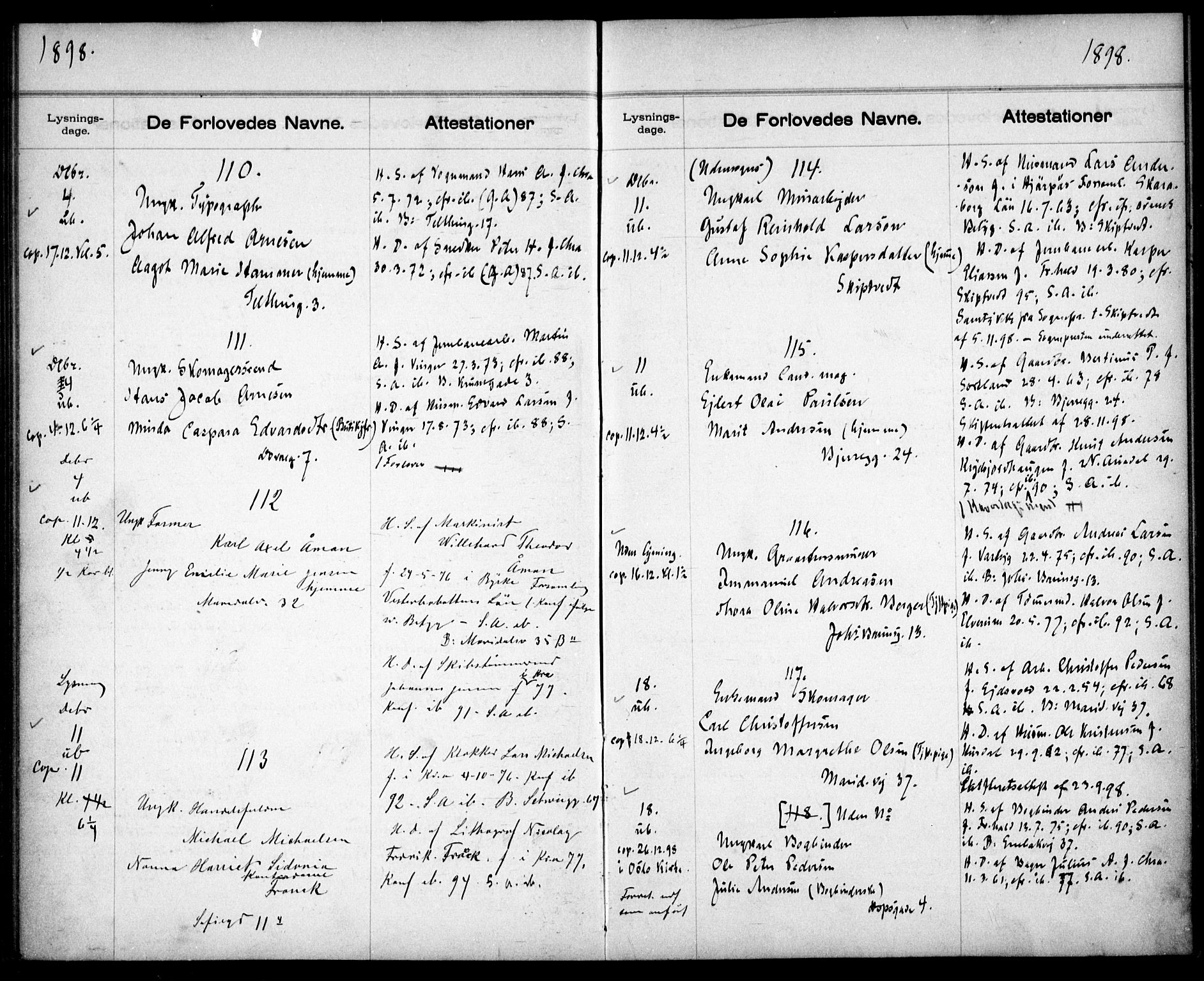 Gamle Aker prestekontor Kirkebøker, AV/SAO-A-10617a/H/L0002: Banns register no. 2, 1890-1900