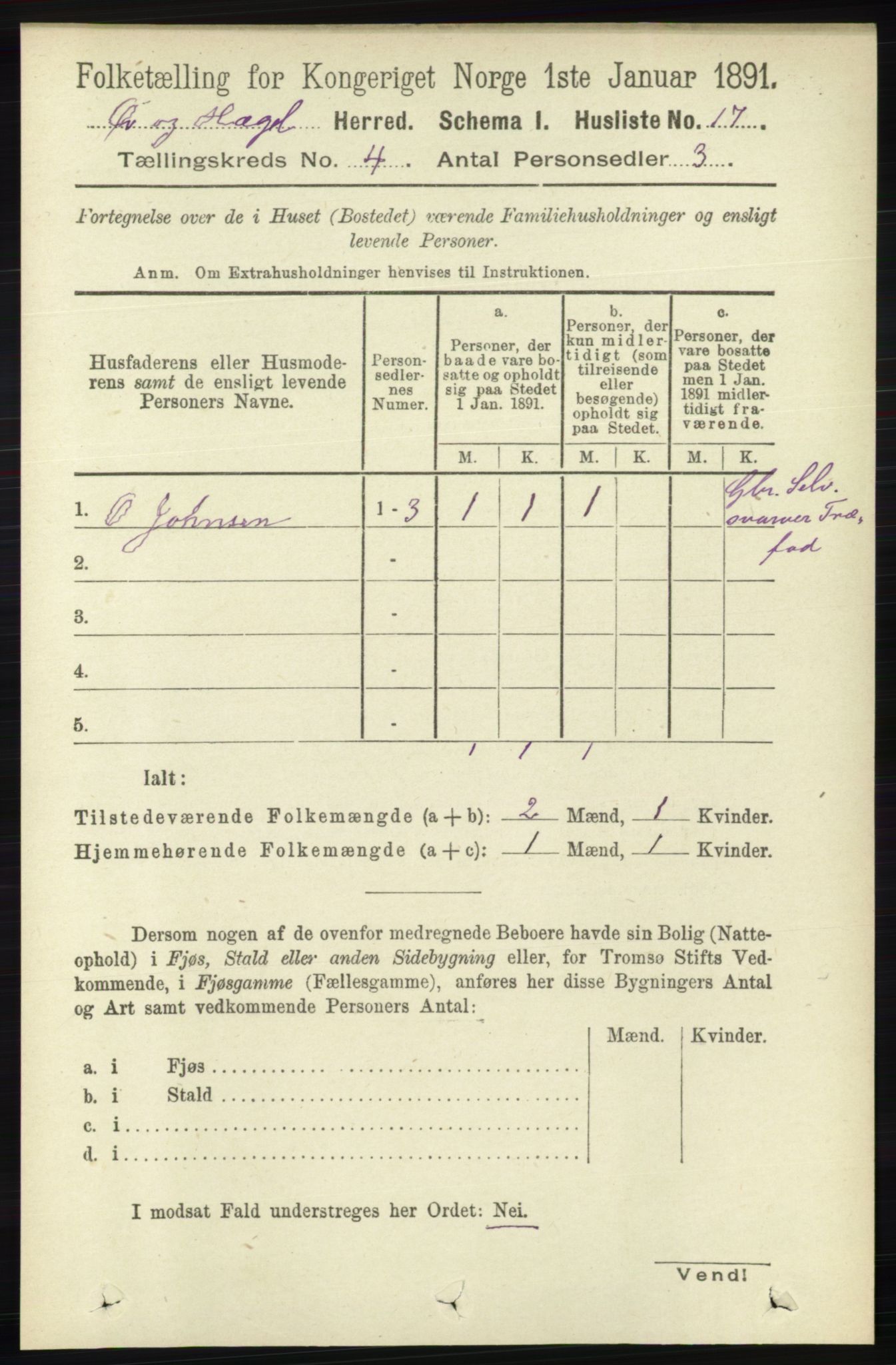 RA, 1891 census for 1016 Øvrebø og Hægeland, 1891, p. 664