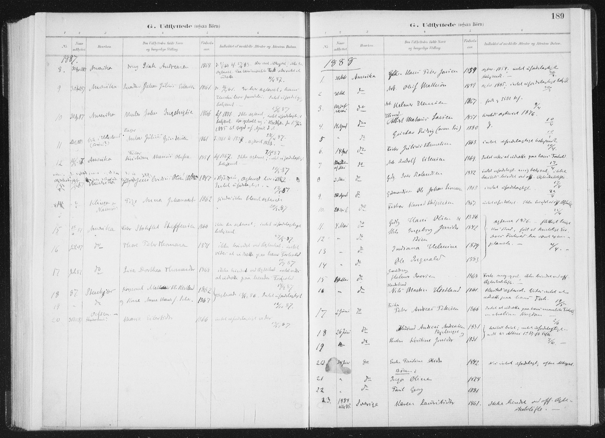 Ministerialprotokoller, klokkerbøker og fødselsregistre - Nord-Trøndelag, SAT/A-1458/771/L0597: Parish register (official) no. 771A04, 1885-1910, p. 189