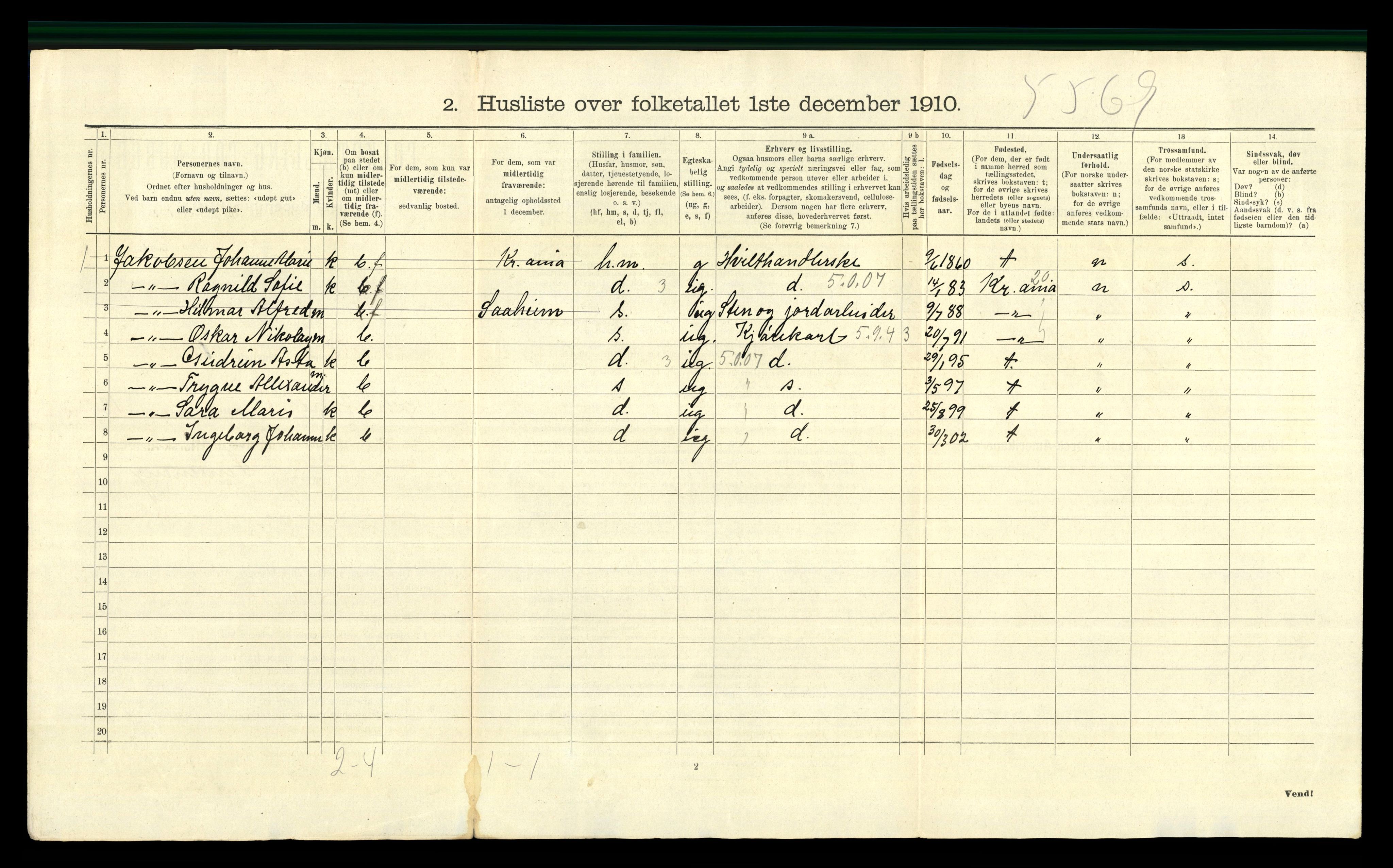 RA, 1910 census for Aker, 1910, p. 5540