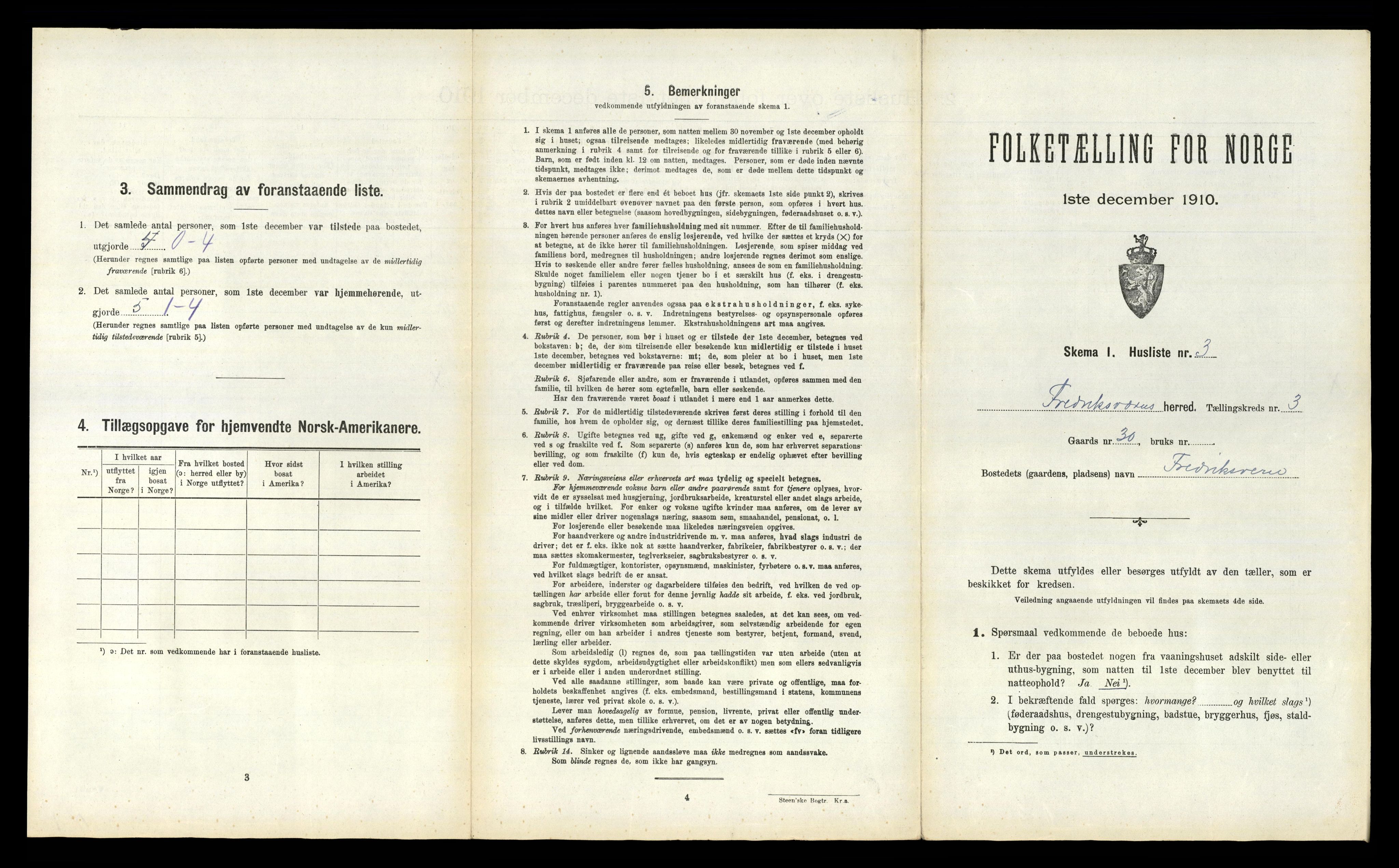 RA, 1910 census for Fredriksvern, 1910, p. 190