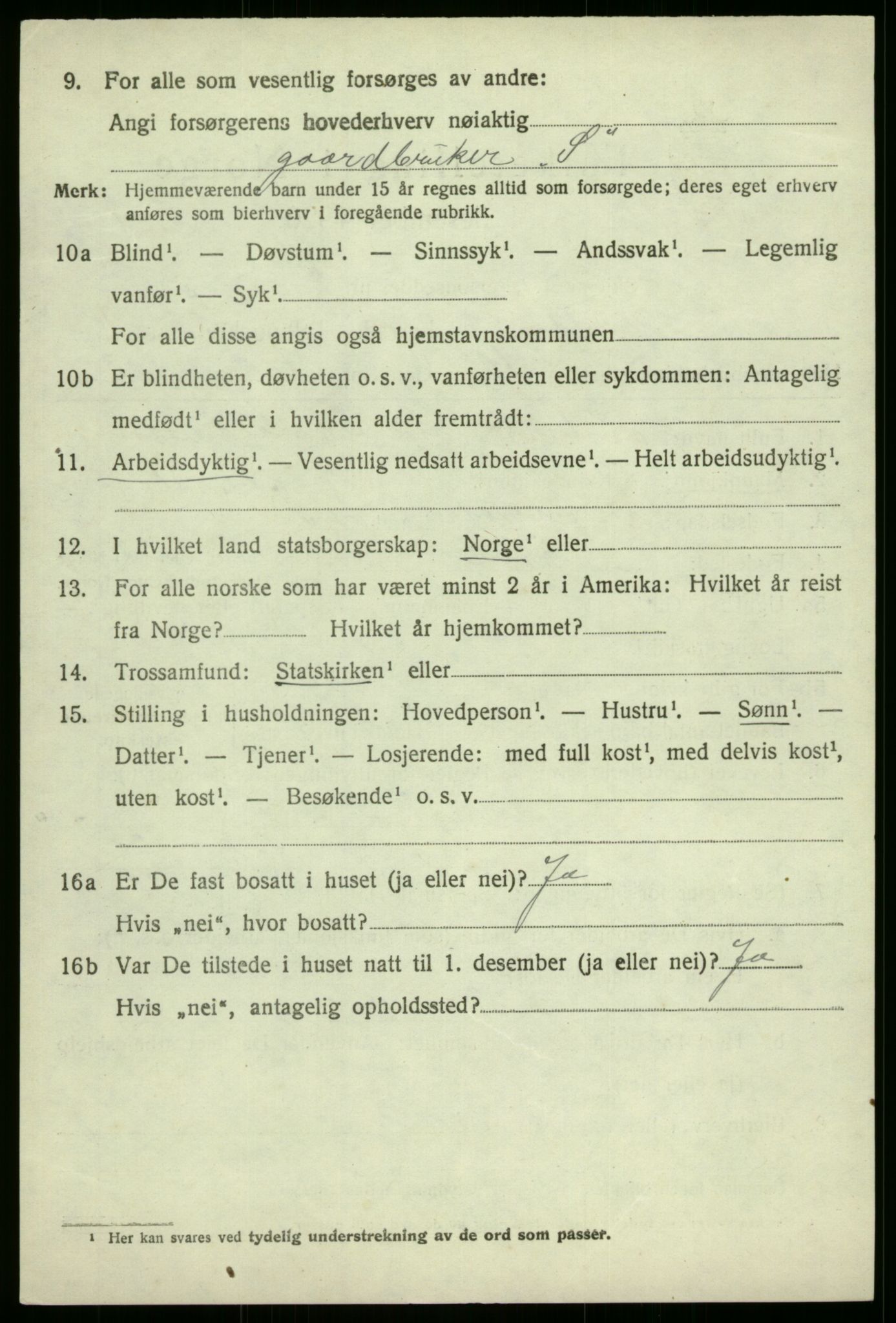 SAB, 1920 census for Førde, 1920, p. 1179