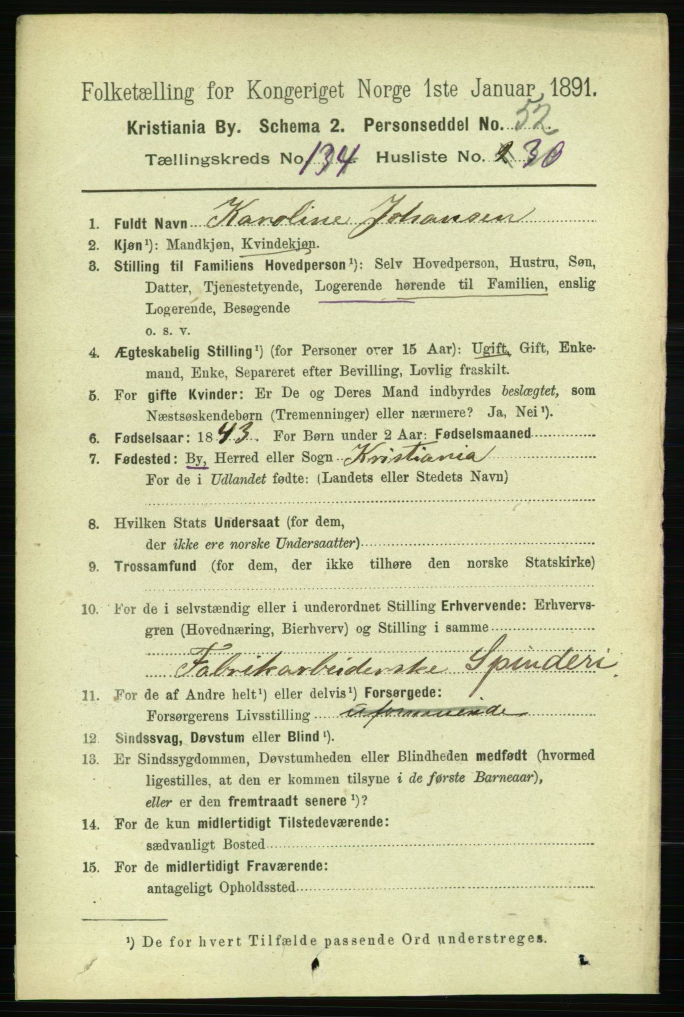 RA, 1891 census for 0301 Kristiania, 1891, p. 74161