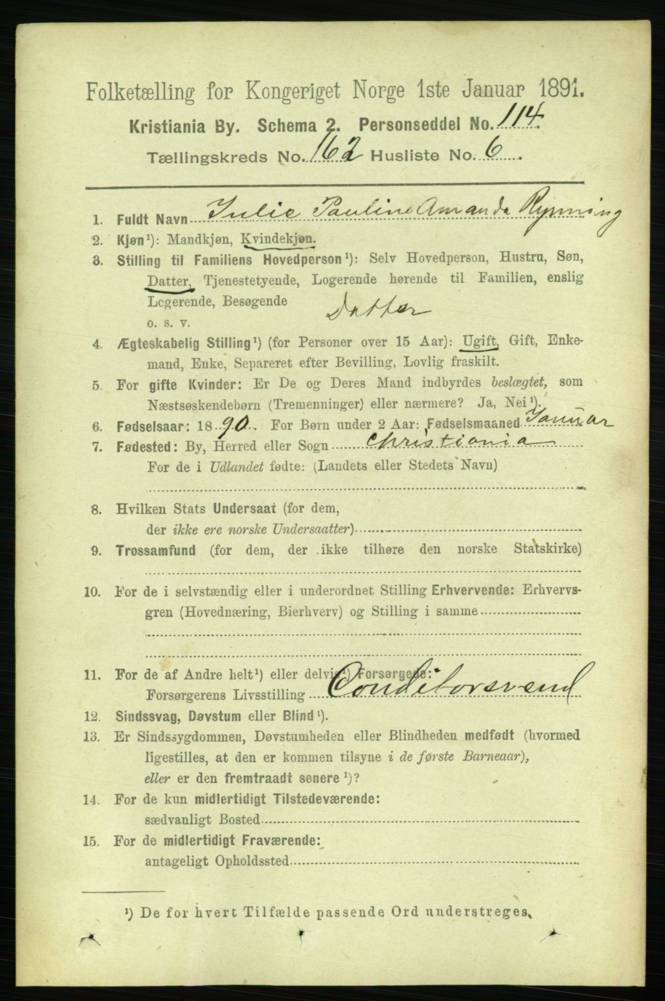 RA, 1891 census for 0301 Kristiania, 1891, p. 93128