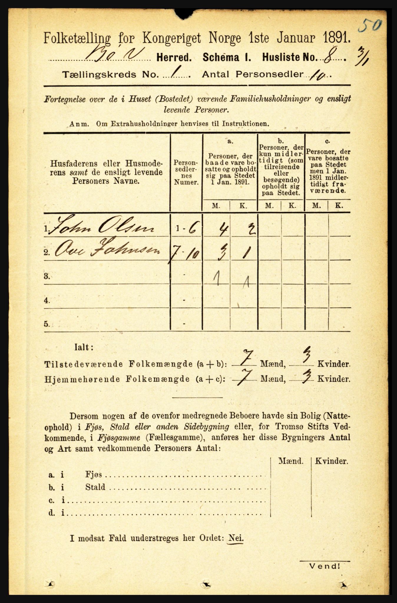 RA, 1891 census for 1867 Bø, 1891, p. 36