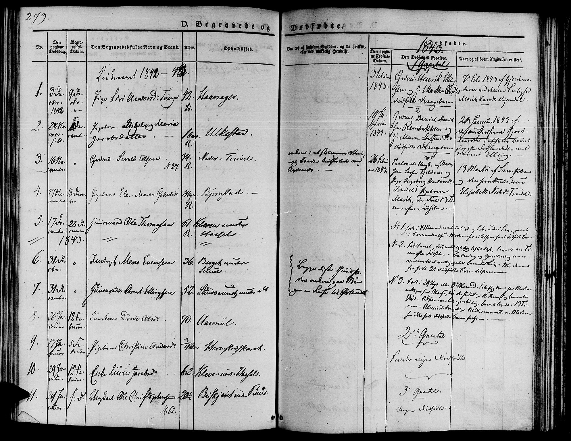 Ministerialprotokoller, klokkerbøker og fødselsregistre - Sør-Trøndelag, SAT/A-1456/646/L0610: Parish register (official) no. 646A08, 1837-1847, p. 279