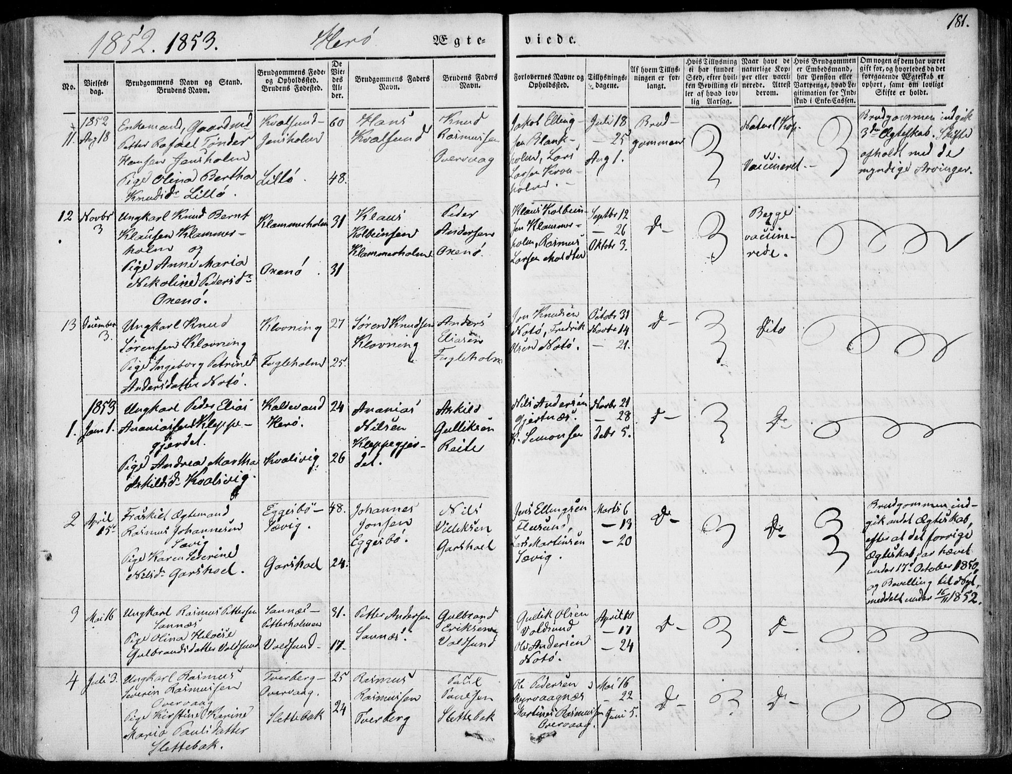 Ministerialprotokoller, klokkerbøker og fødselsregistre - Møre og Romsdal, AV/SAT-A-1454/507/L0070: Parish register (official) no. 507A05, 1842-1873, p. 181