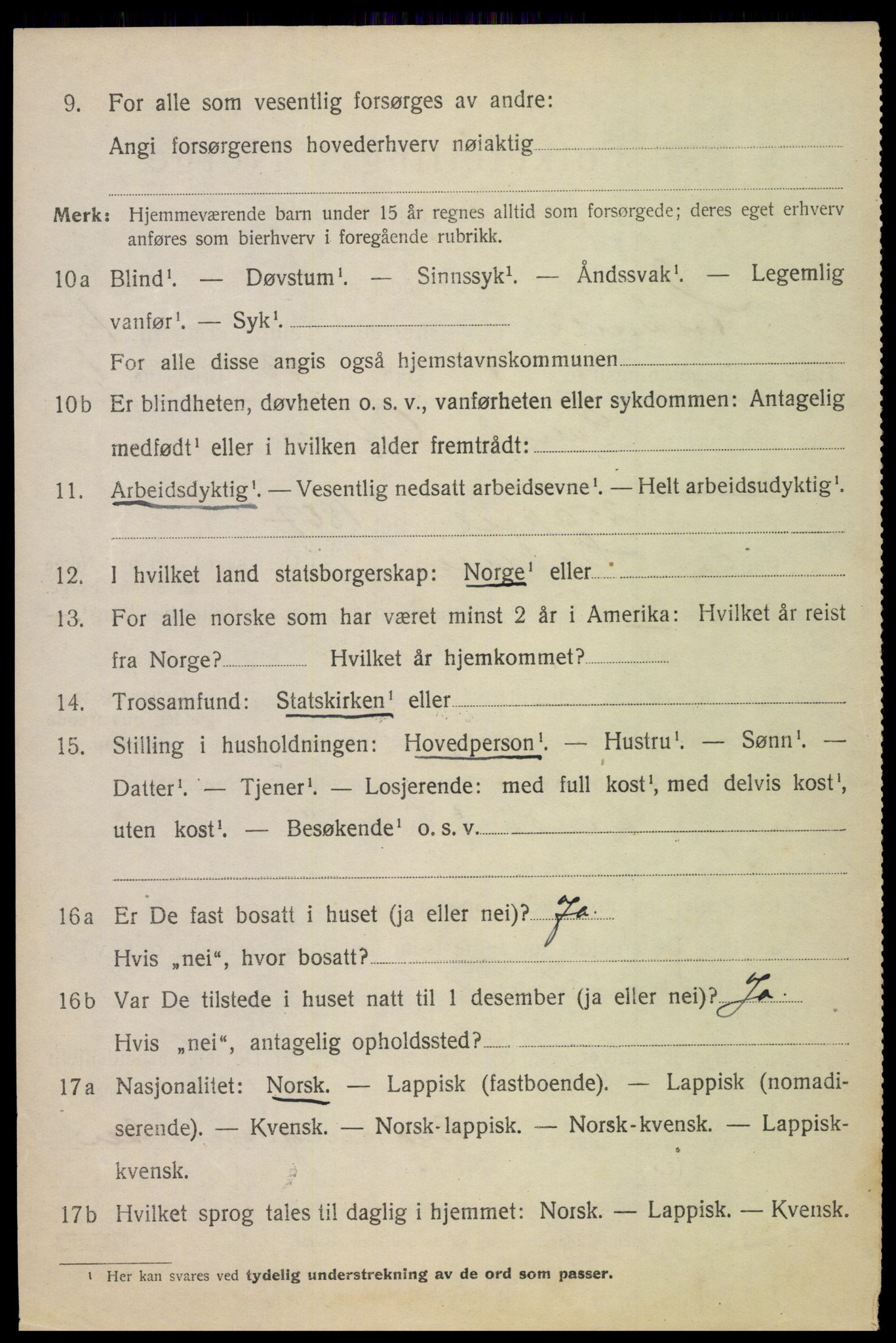 SAT, 1920 census for Ankenes, 1920, p. 7012