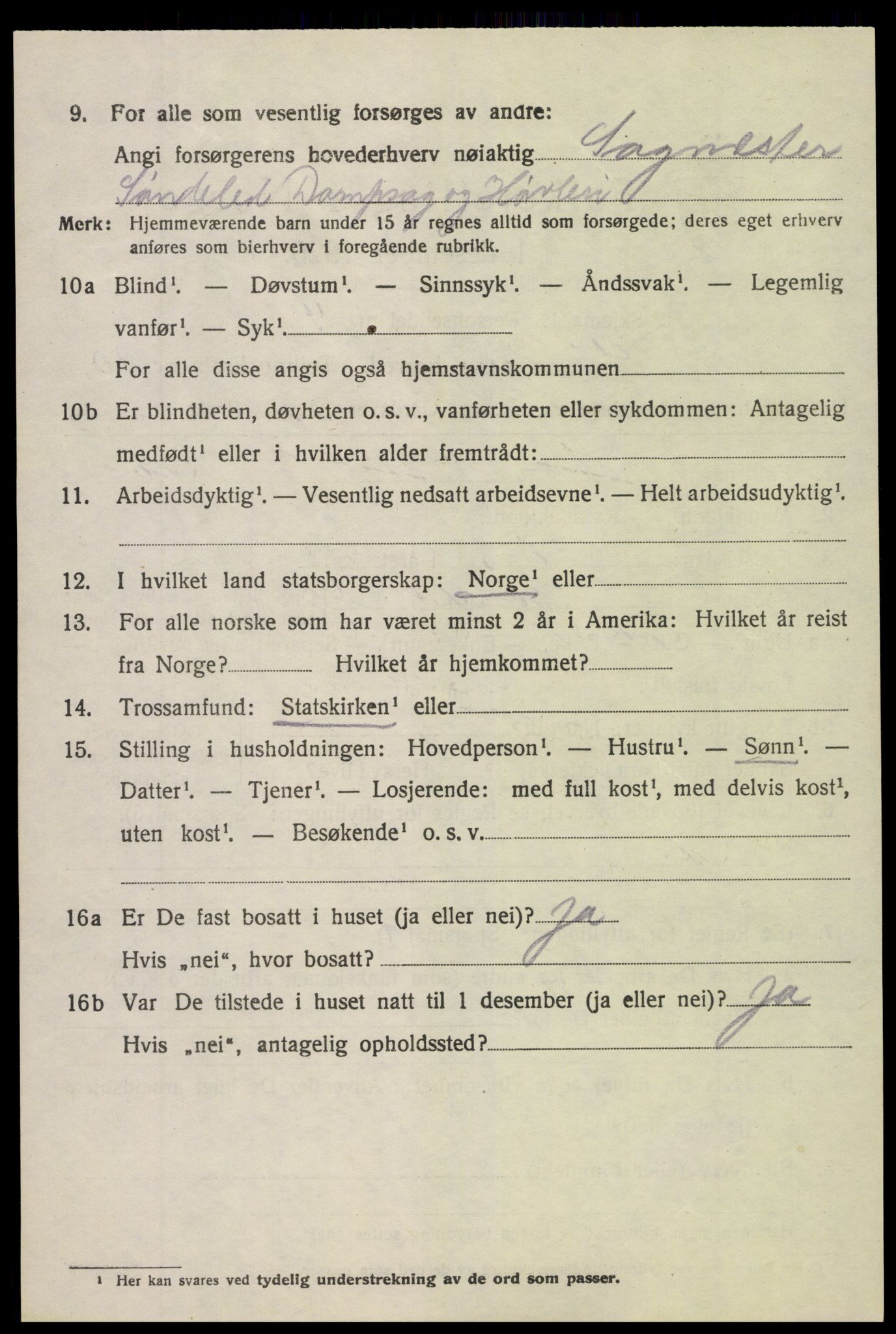 SAK, 1920 census for Søndeled, 1920, p. 5330