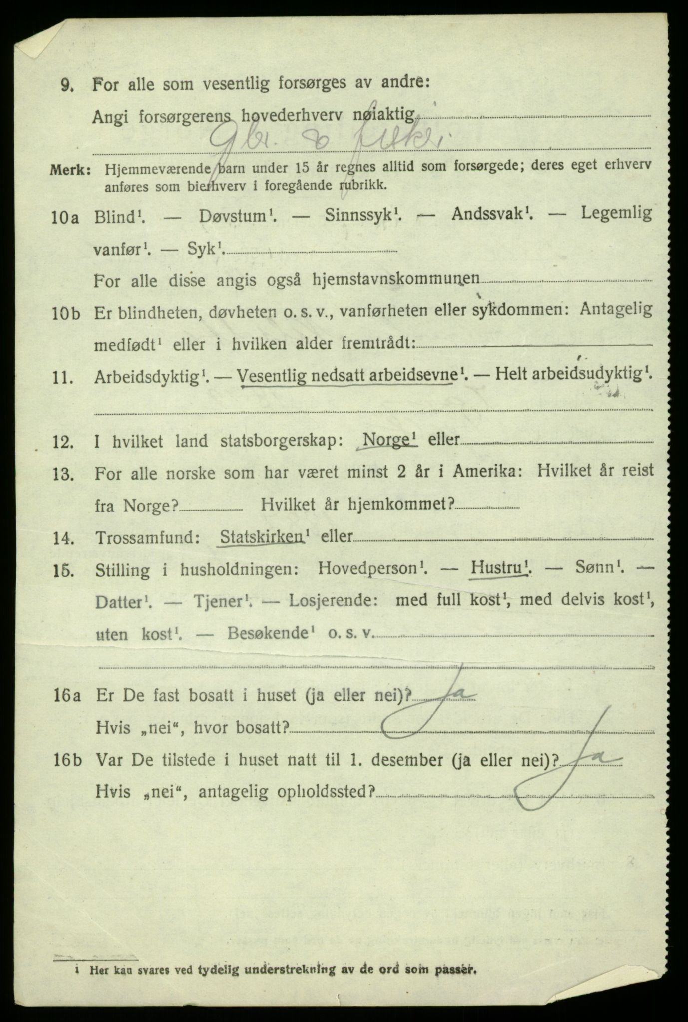 SAB, 1920 census for Fjell, 1920, p. 2955