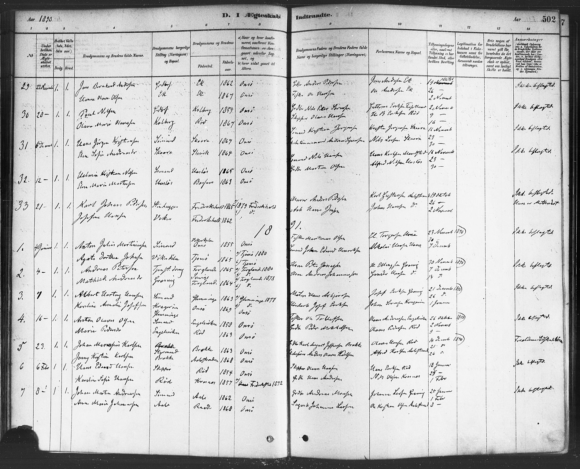 Onsøy prestekontor Kirkebøker, SAO/A-10914/F/Fa/L0006: Parish register (official) no. I 6, 1878-1898, p. 502