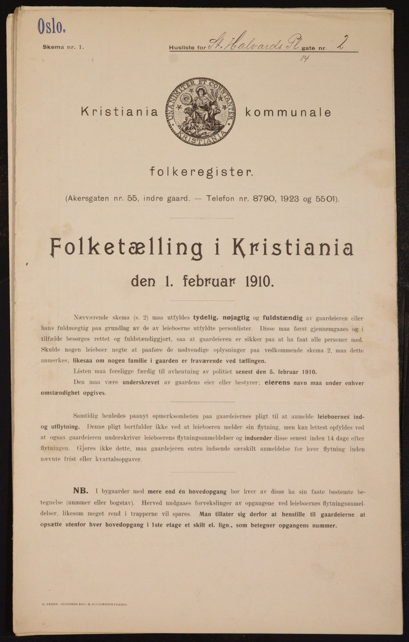 OBA, Municipal Census 1910 for Kristiania, 1910, p. 84039