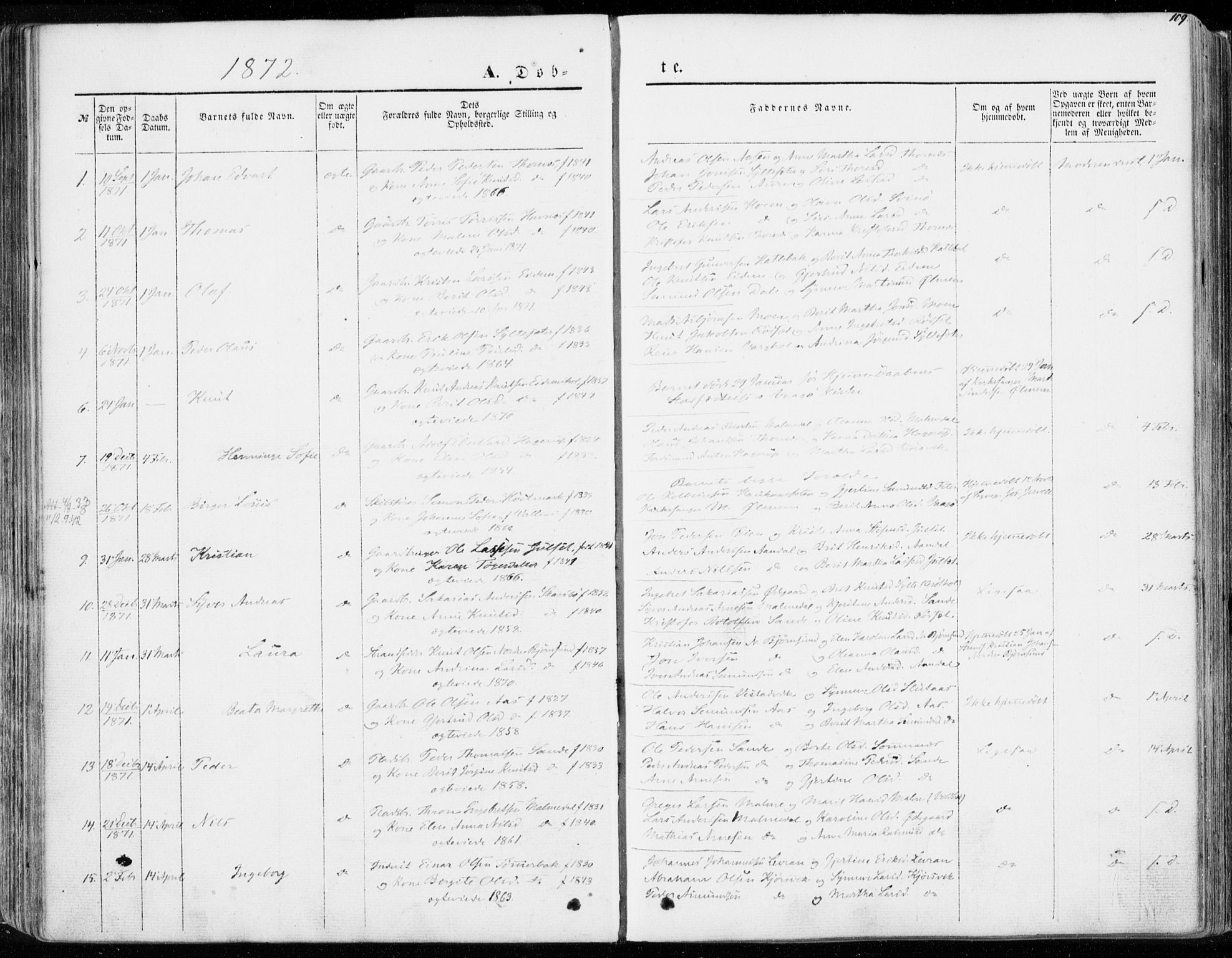 Ministerialprotokoller, klokkerbøker og fødselsregistre - Møre og Romsdal, AV/SAT-A-1454/565/L0748: Parish register (official) no. 565A02, 1845-1872, p. 109