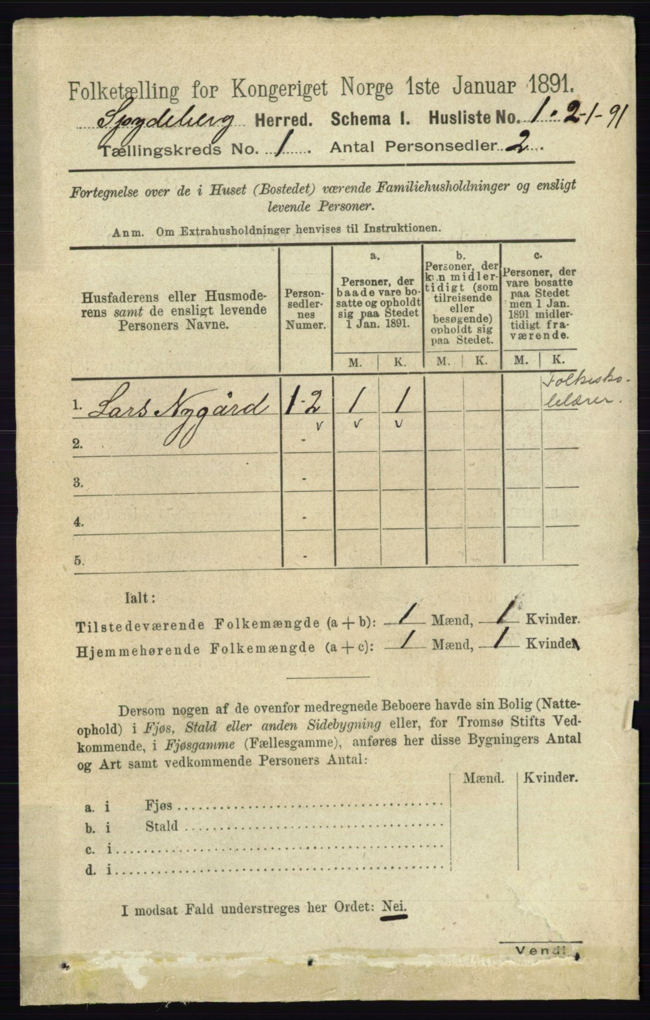 RA, 1891 census for 0123 Spydeberg, 1891, p. 36