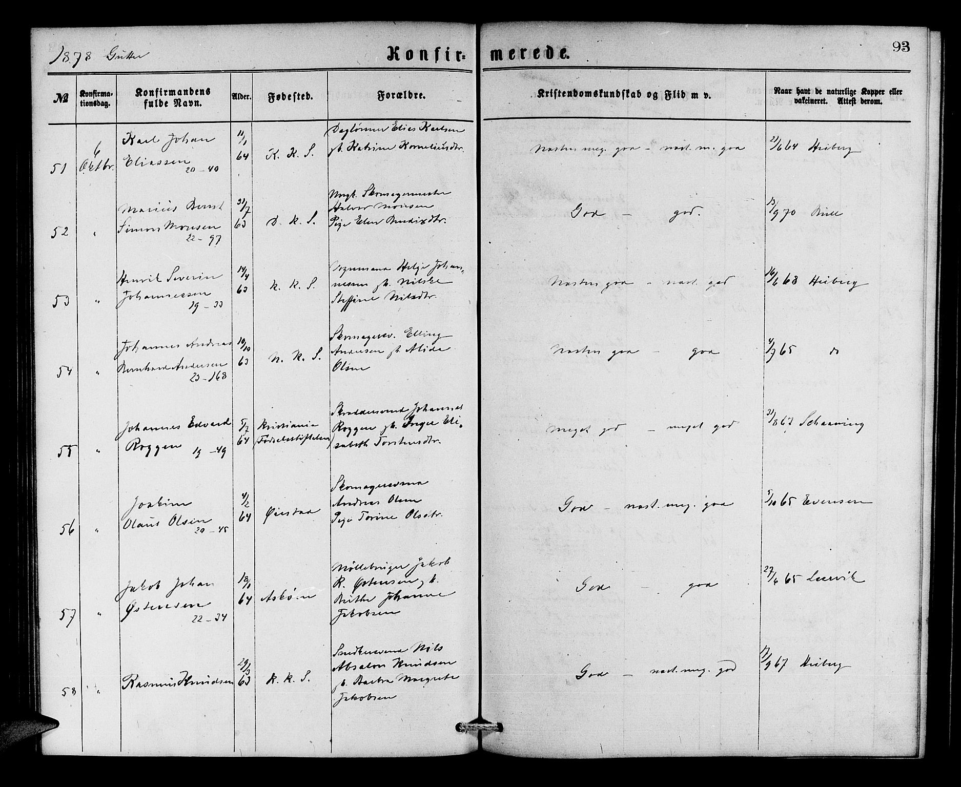 Korskirken sokneprestembete, AV/SAB-A-76101/H/Hab: Parish register (copy) no. C 2, 1869-1879, p. 93