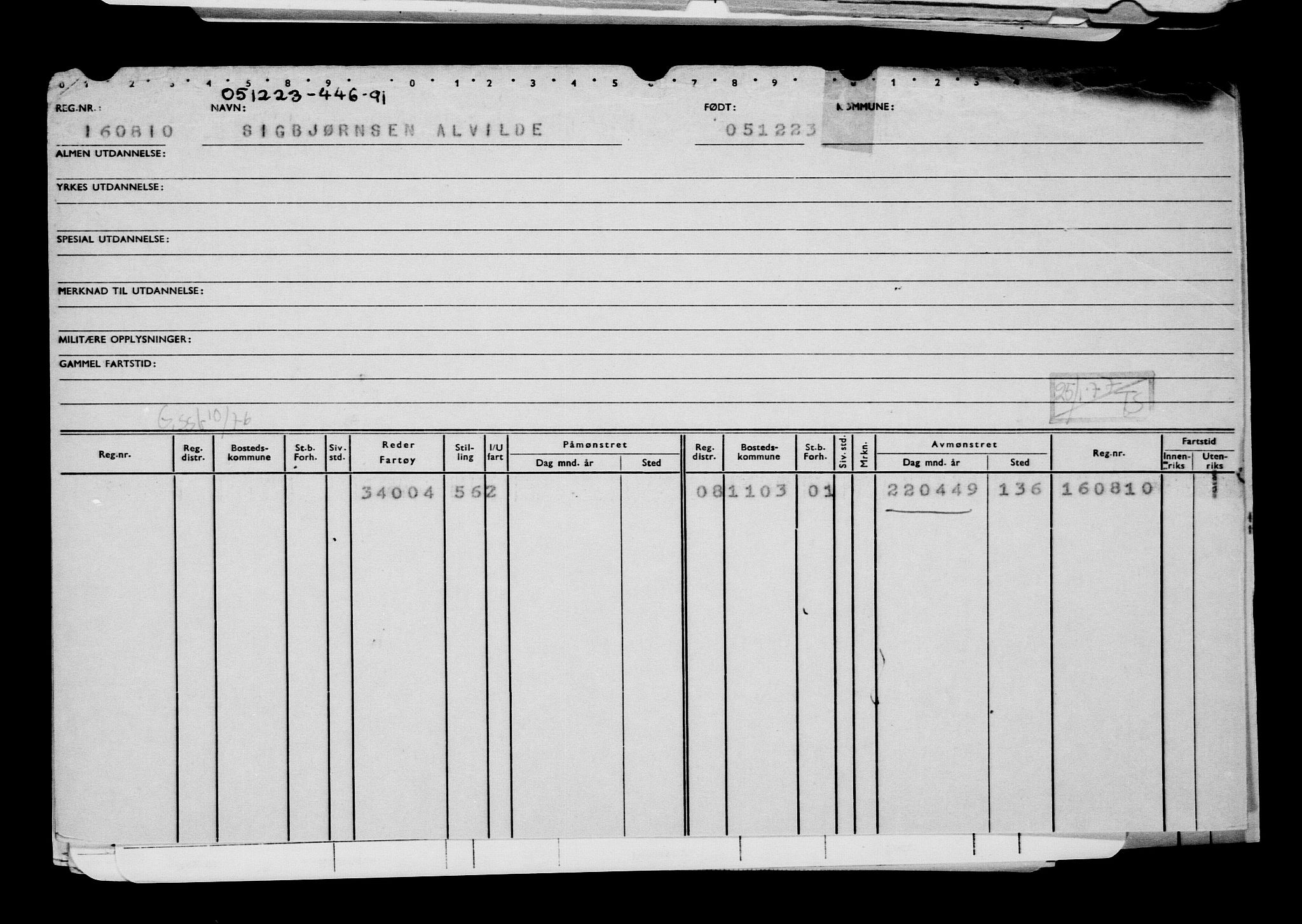 Direktoratet for sjømenn, AV/RA-S-3545/G/Gb/L0225: Hovedkort, 1923, p. 478