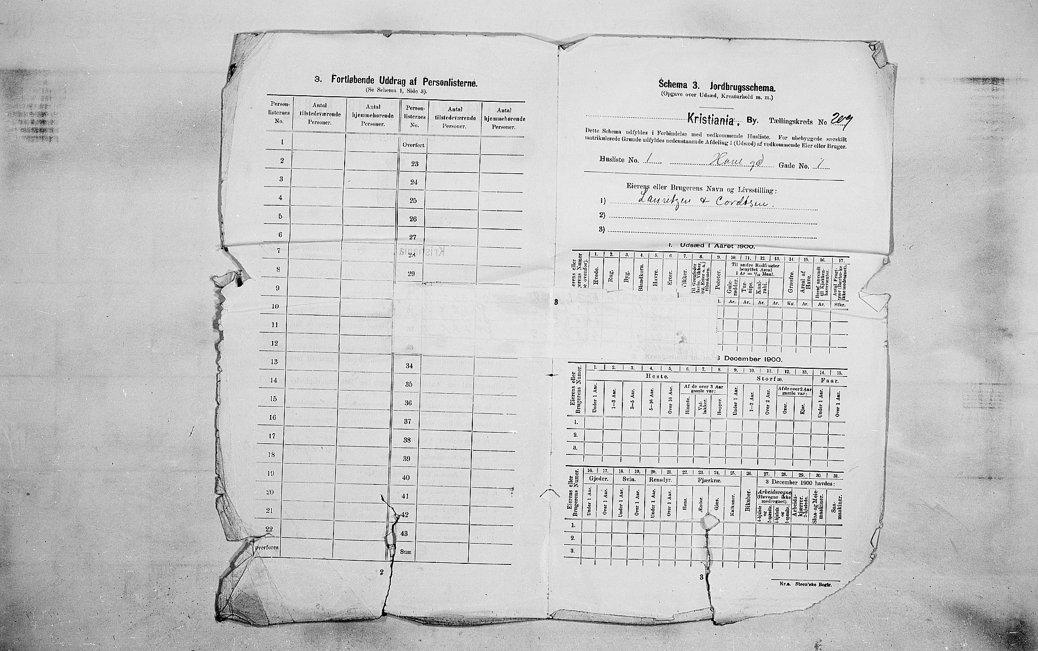 SAO, 1900 census for Kristiania, 1900, p. 33575