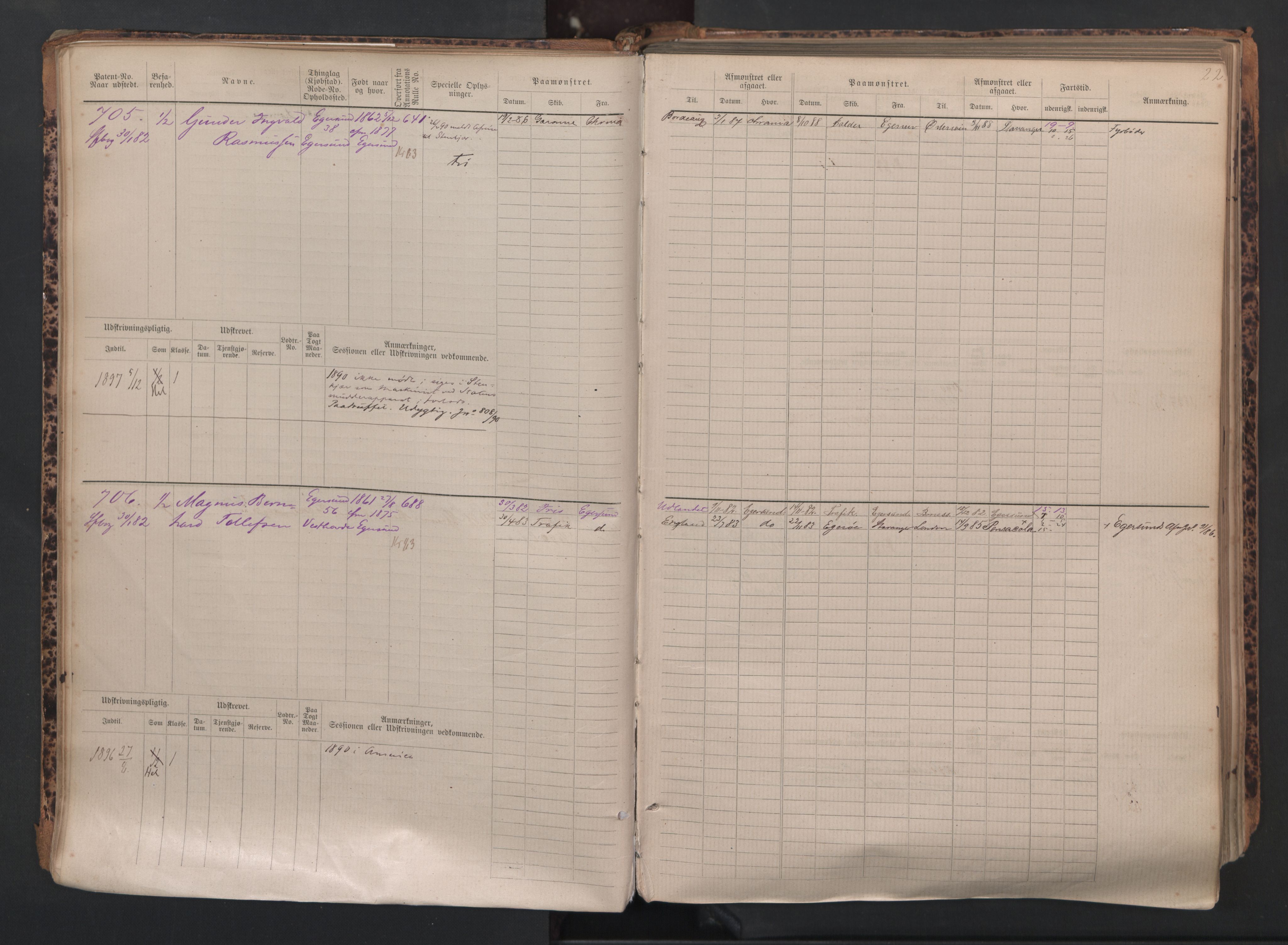 Egersund mønstringskrets, SAK/2031-0019/F/Fb/L0002: Hovedrulle nr 667-1330, O-4, 1880-1940, p. 23