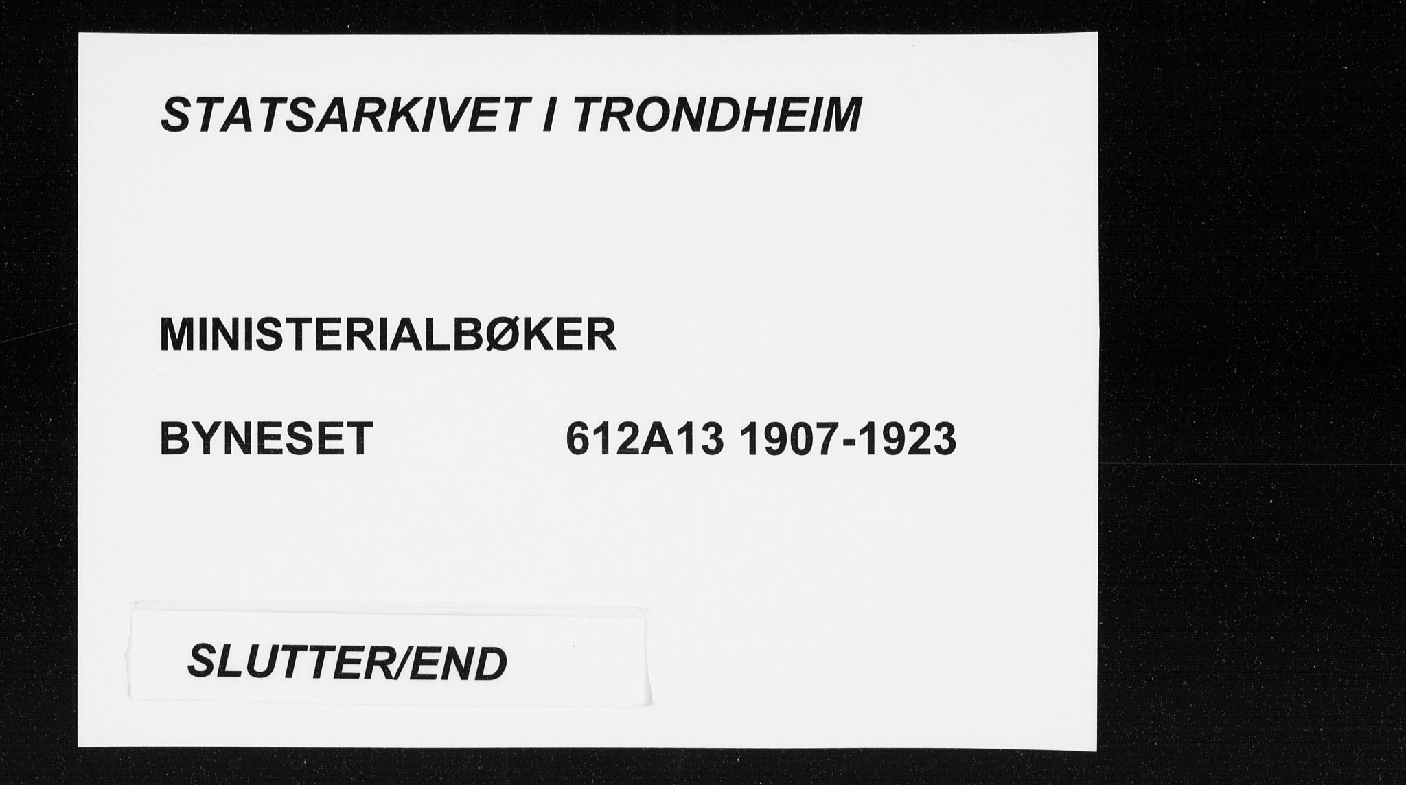 Ministerialprotokoller, klokkerbøker og fødselsregistre - Sør-Trøndelag, SAT/A-1456/612/L0381: Parish register (official) no. 612A13, 1907-1923