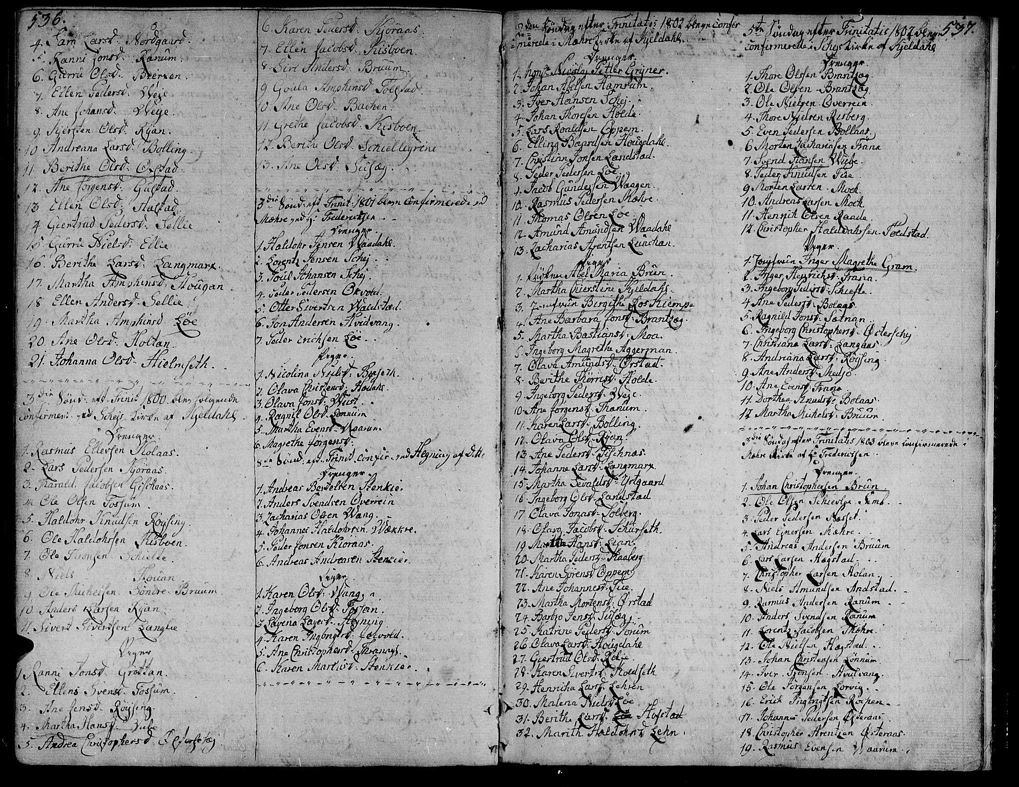 Ministerialprotokoller, klokkerbøker og fødselsregistre - Nord-Trøndelag, AV/SAT-A-1458/735/L0332: Parish register (official) no. 735A03, 1795-1816, p. 536-537