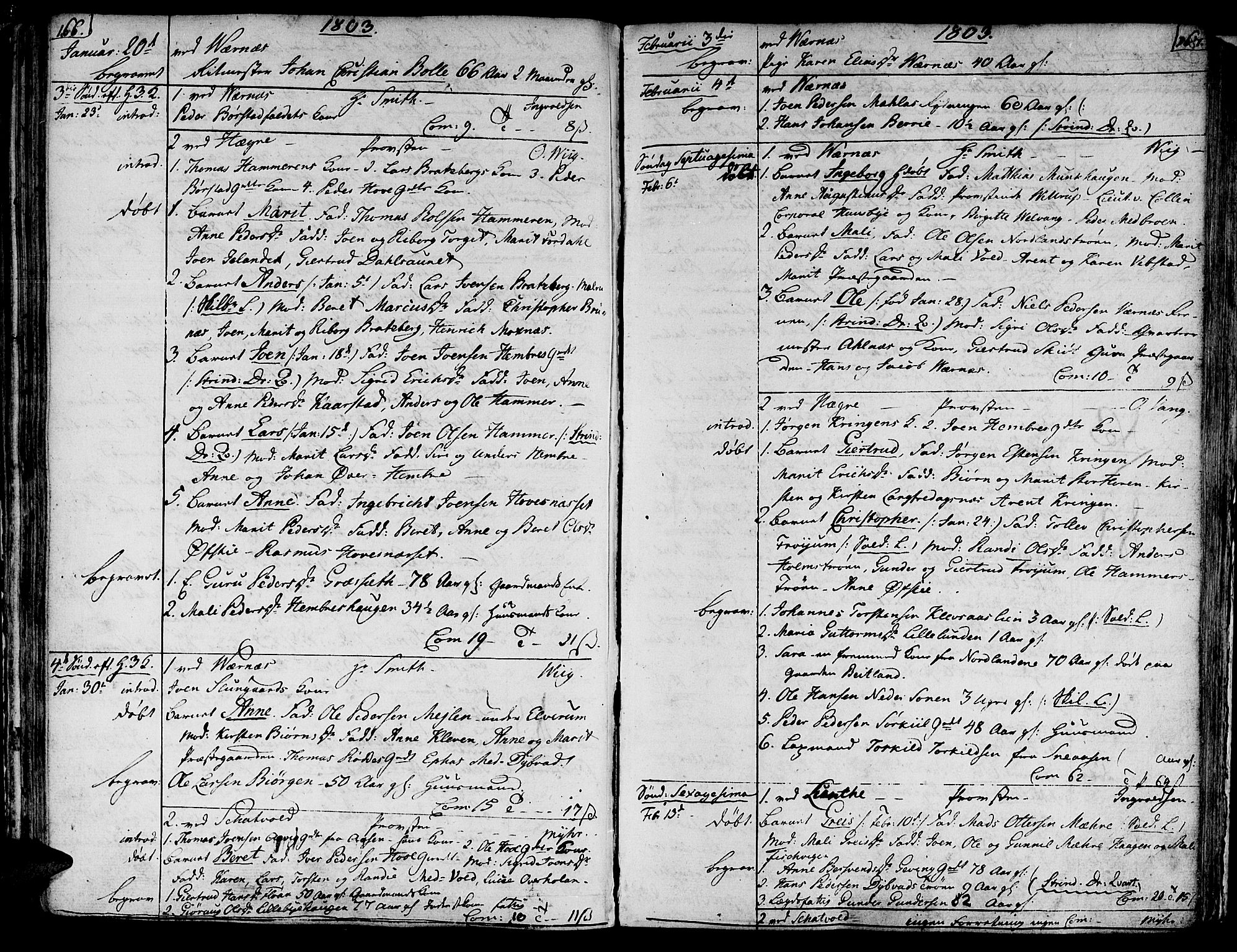 Ministerialprotokoller, klokkerbøker og fødselsregistre - Nord-Trøndelag, SAT/A-1458/709/L0060: Parish register (official) no. 709A07, 1797-1815, p. 166-167